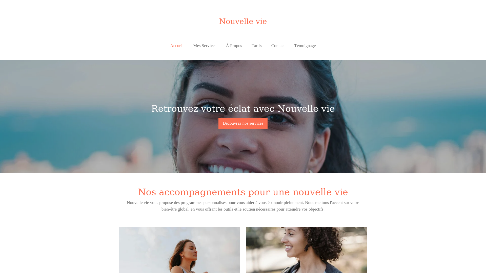 website screenshot of https://nouvelle-vie.eu/