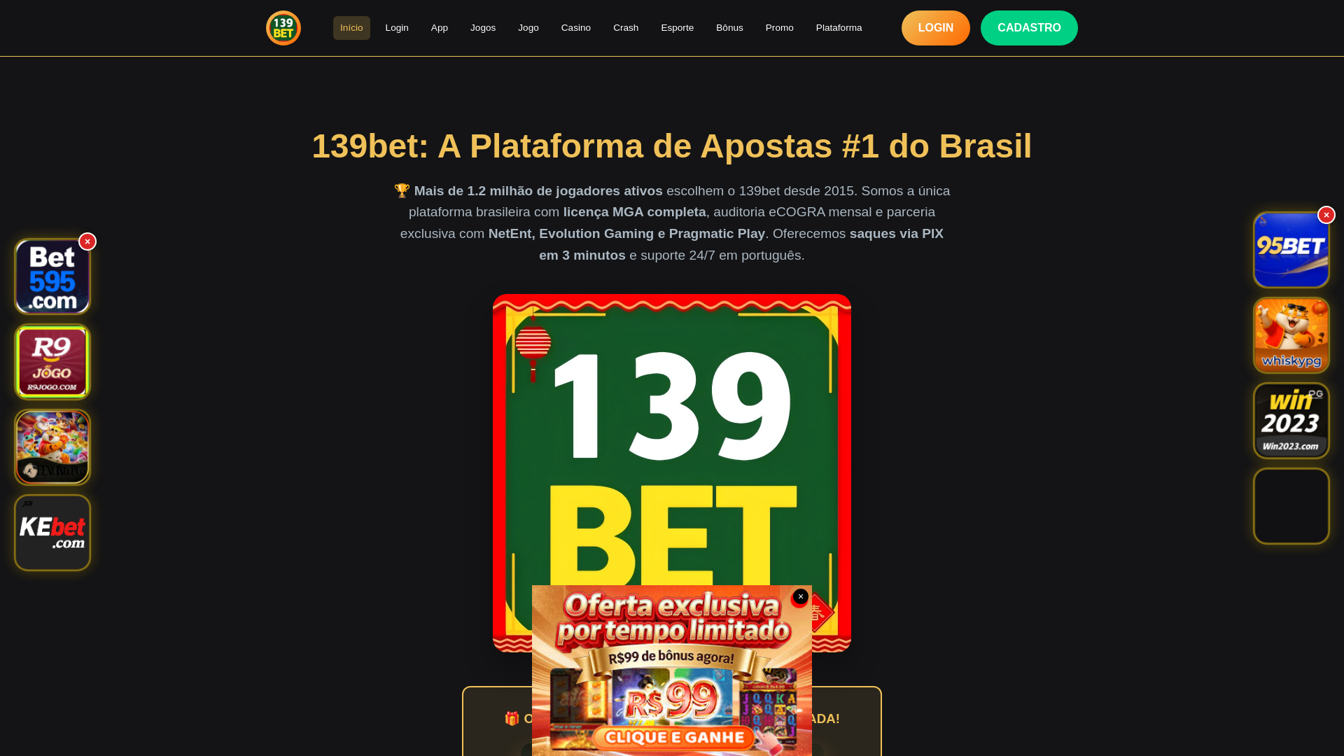 website screenshot of https://139betcom.com.br/