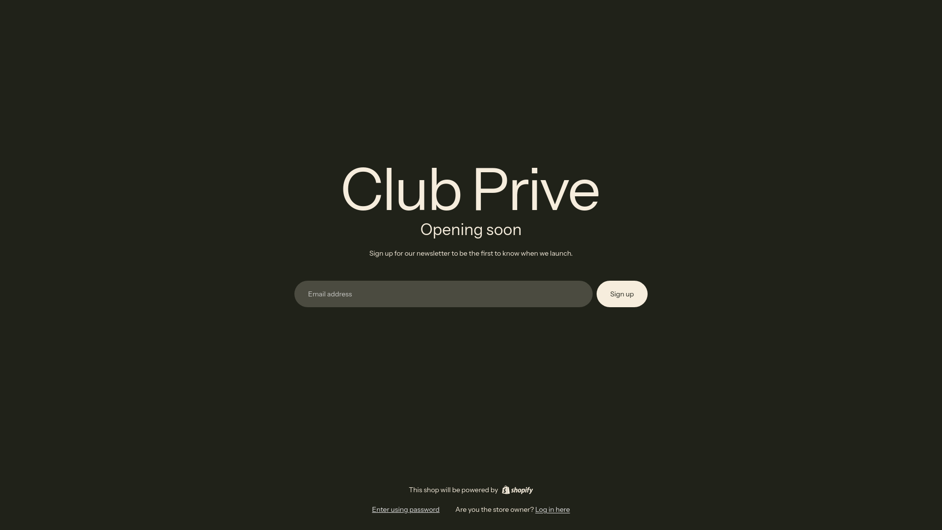 website screenshot of https://clubprive.store/