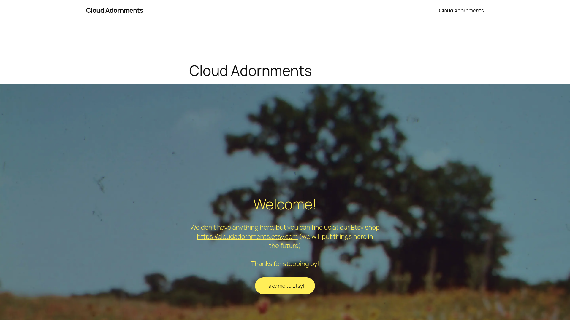website screenshot of https://cloudadornments.com/