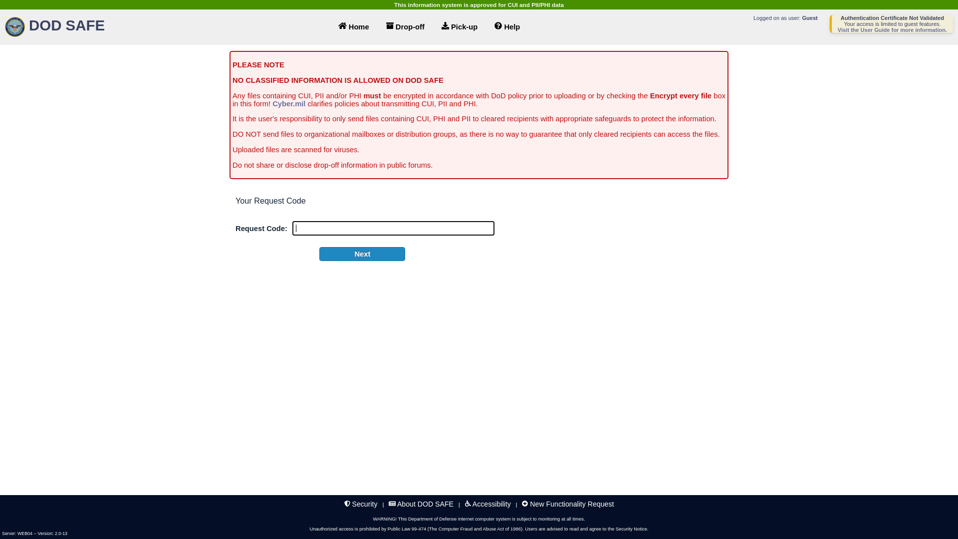 website screenshot of https://safe.apps.mil/verify.php
