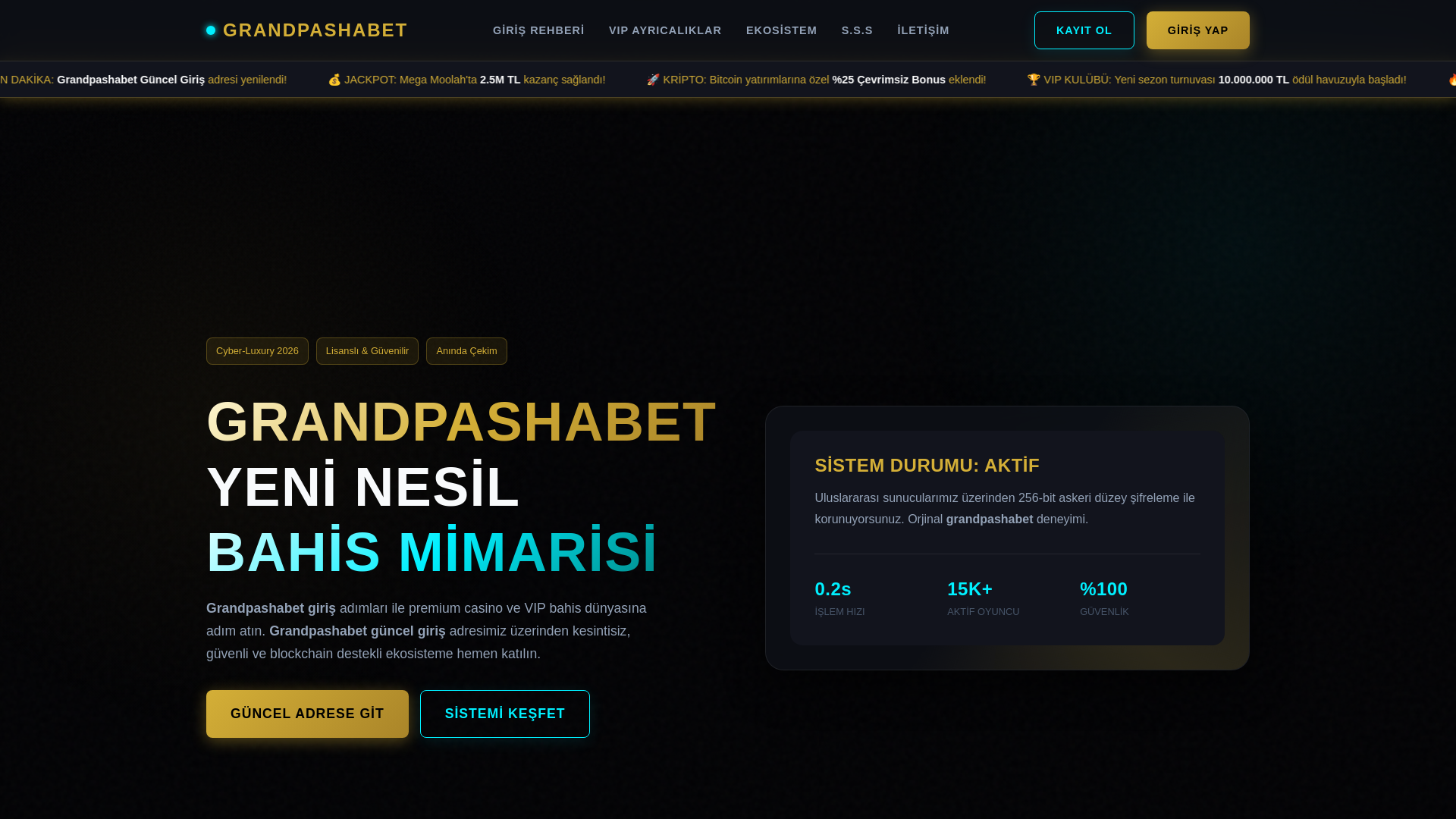 website screenshot of https://grandpashabet.czgiris.com/