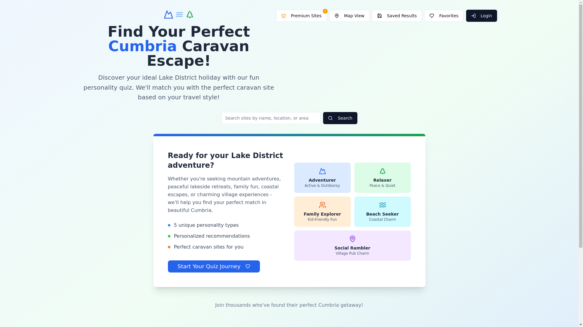 website screenshot of https://cumbria-caravan-compass.co.uk/