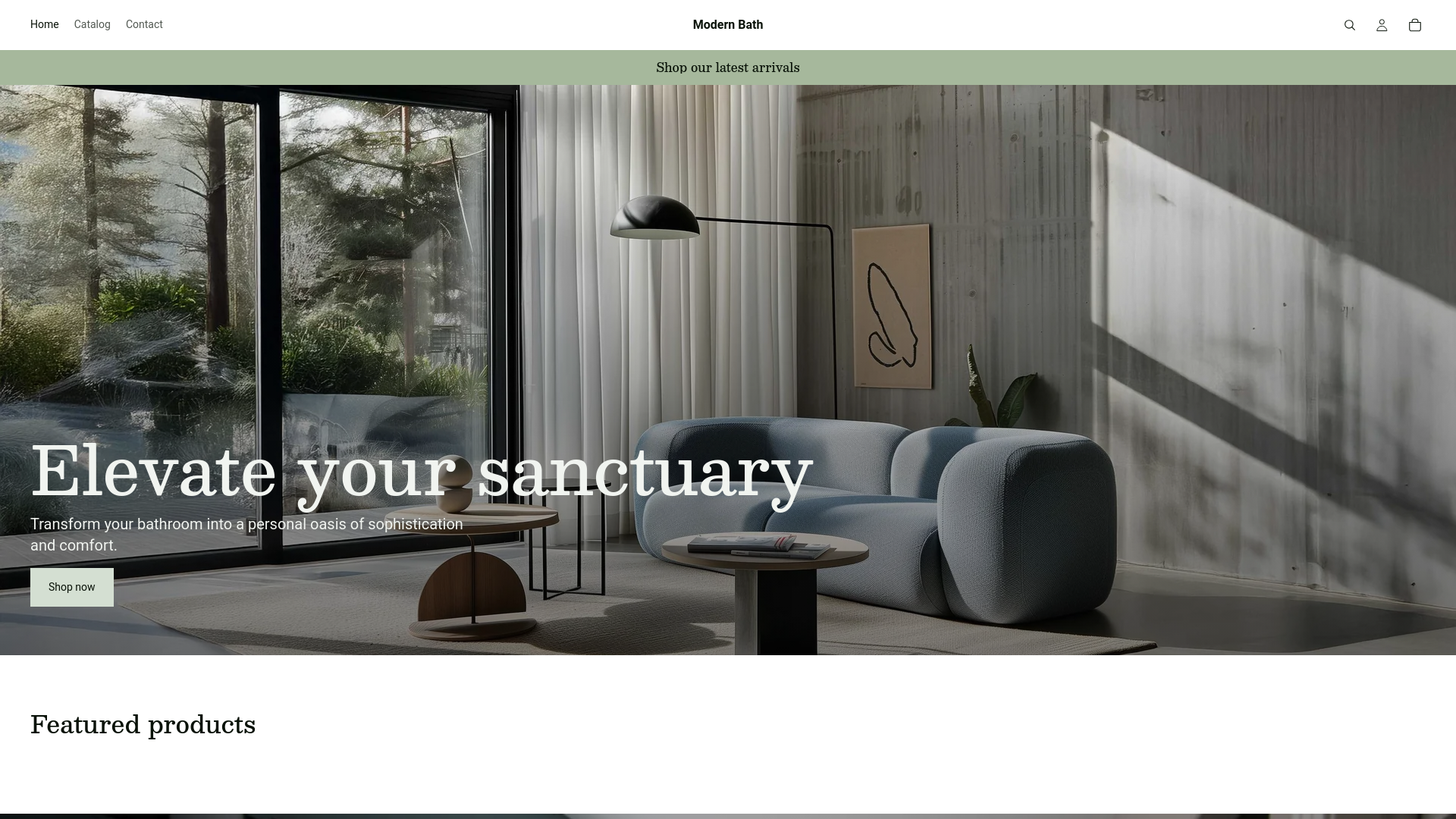 website screenshot of https://modernbathsupply.store/