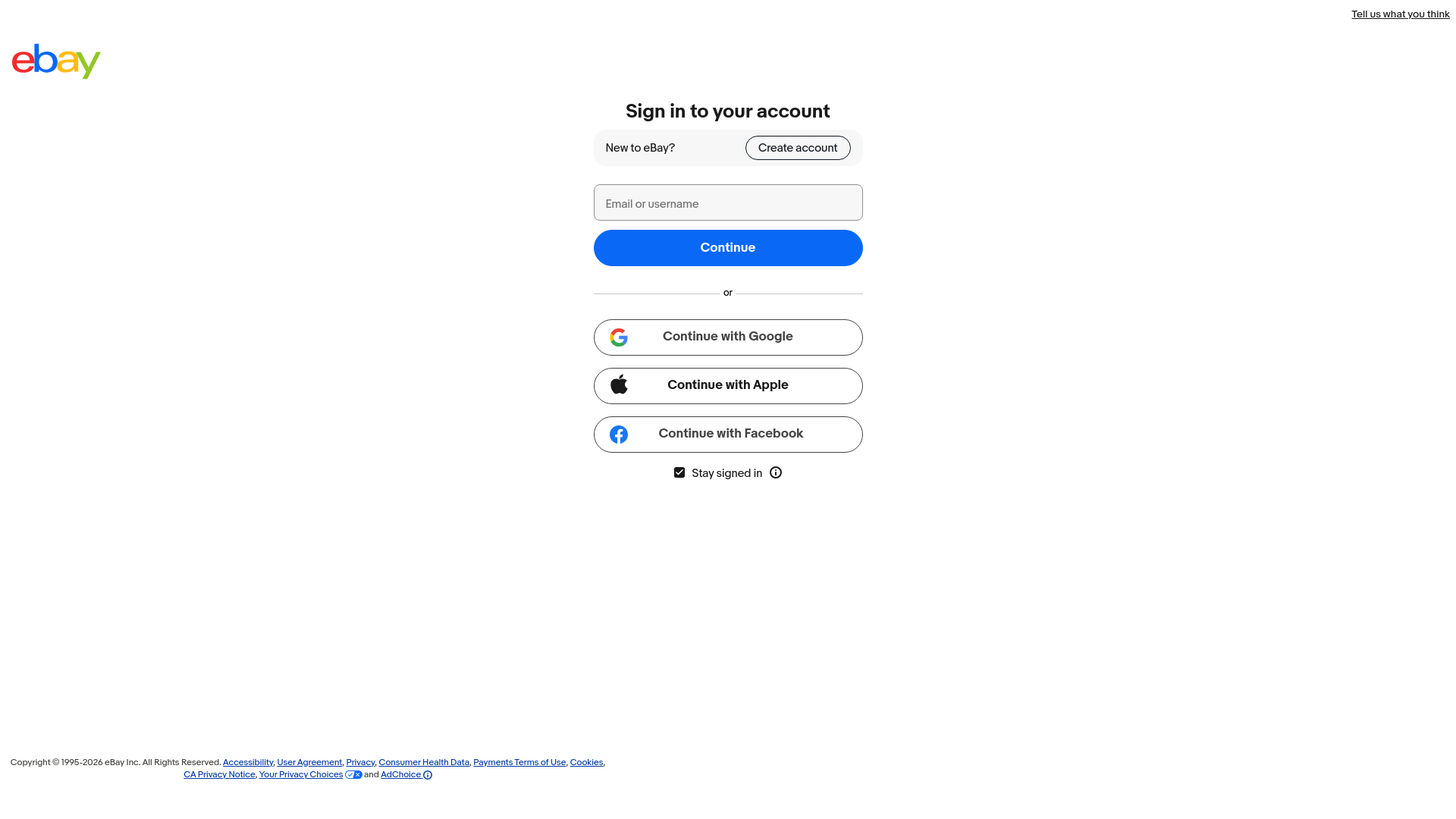 website screenshot of https://pay.ebay.com
