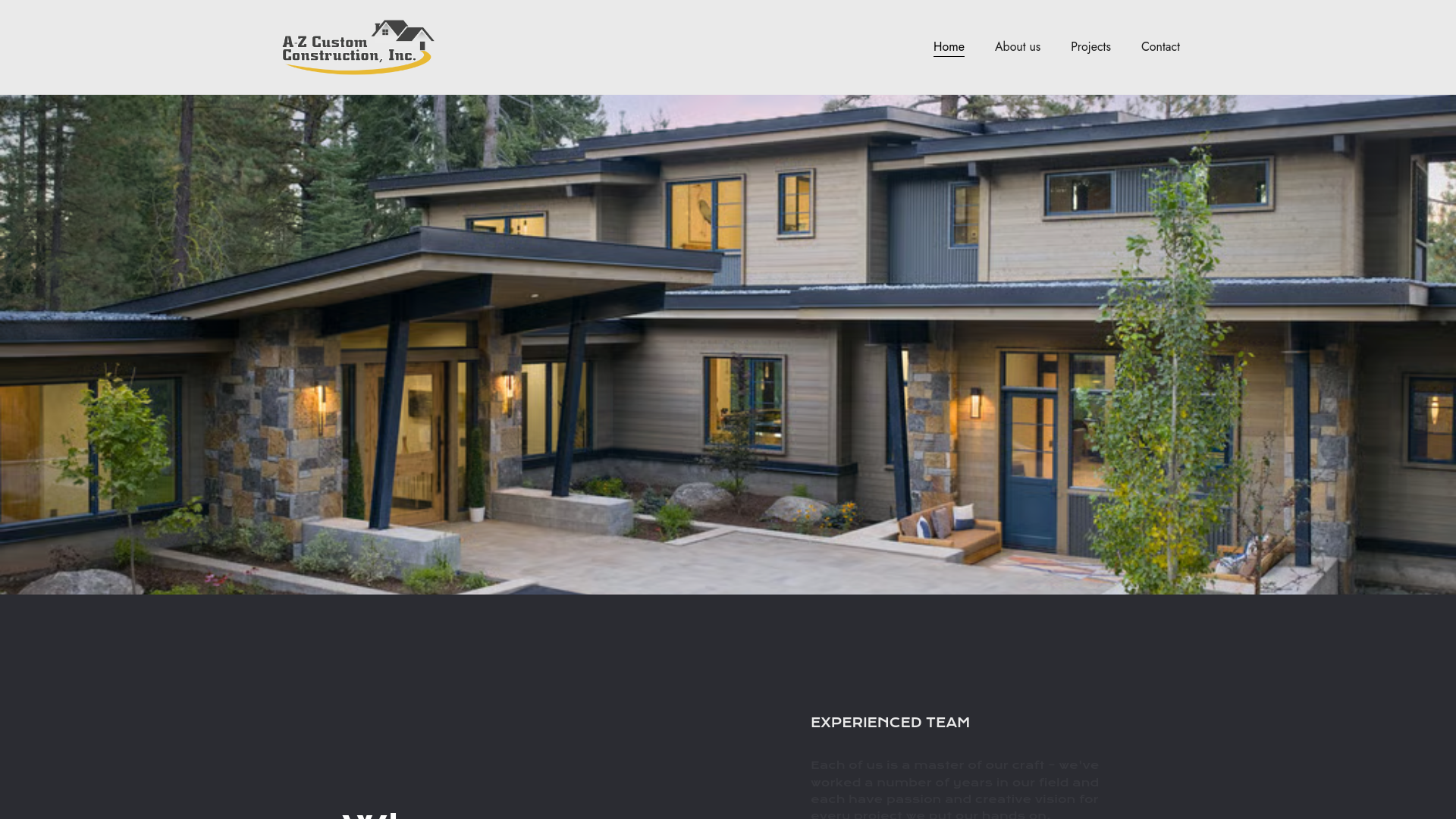 website screenshot of https://azcustomconstruction.co