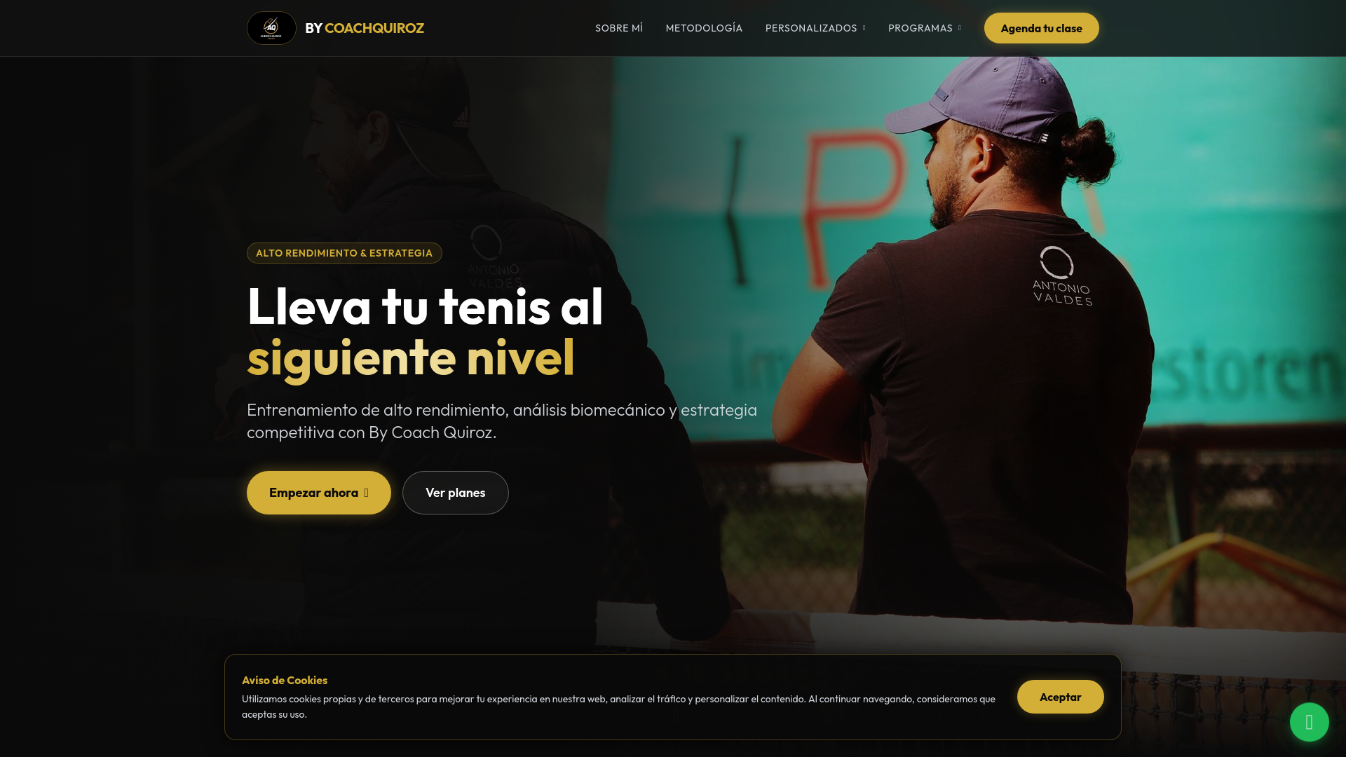 website screenshot of https://bycoachquiroz.cl/