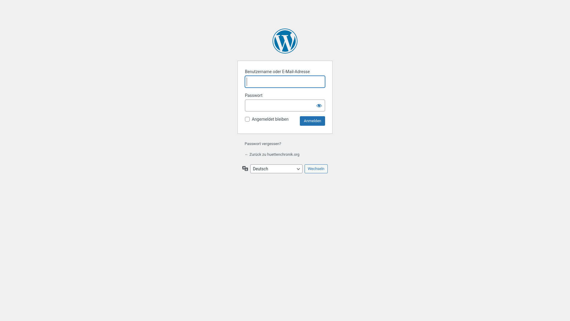 website screenshot of https://huettenchronik.org/
