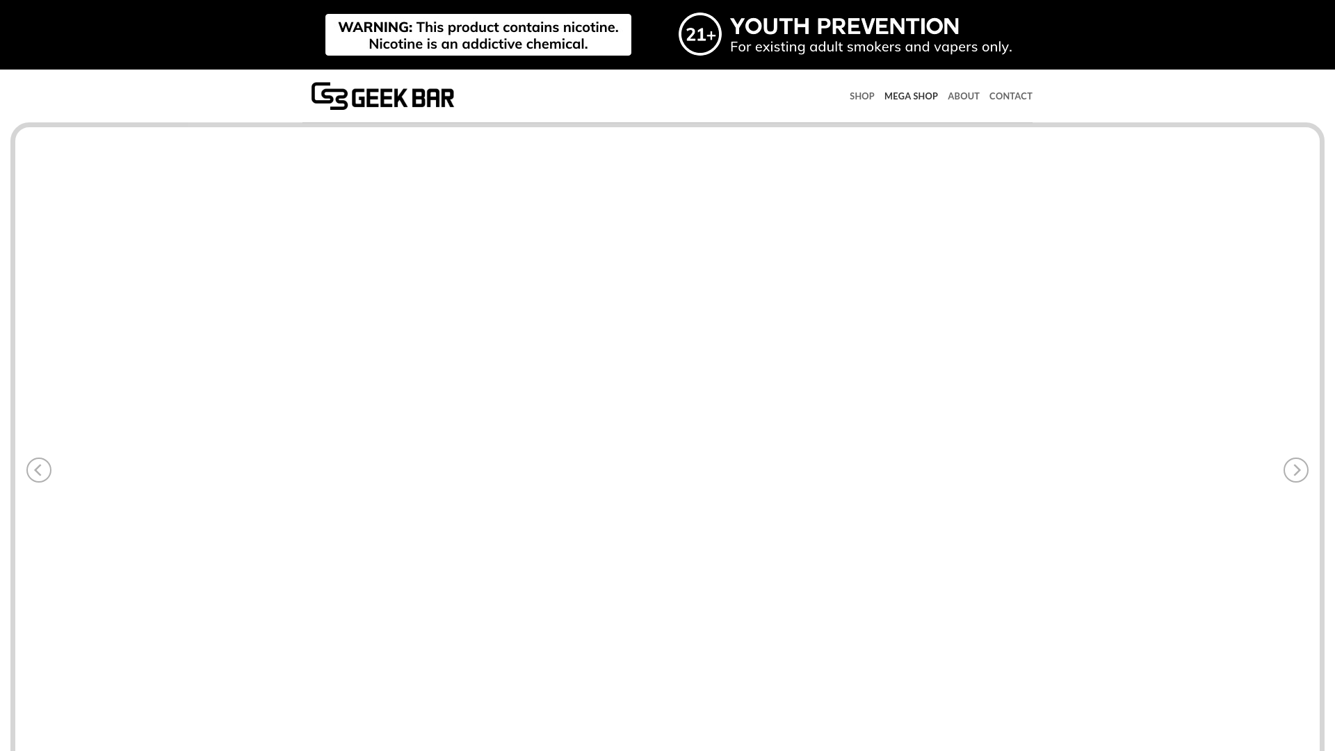 website screenshot of https://geekbarvapesstore.com