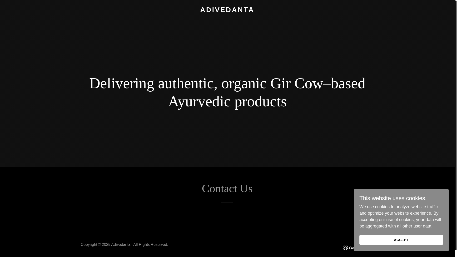 website screenshot of https://adivedanta.com/