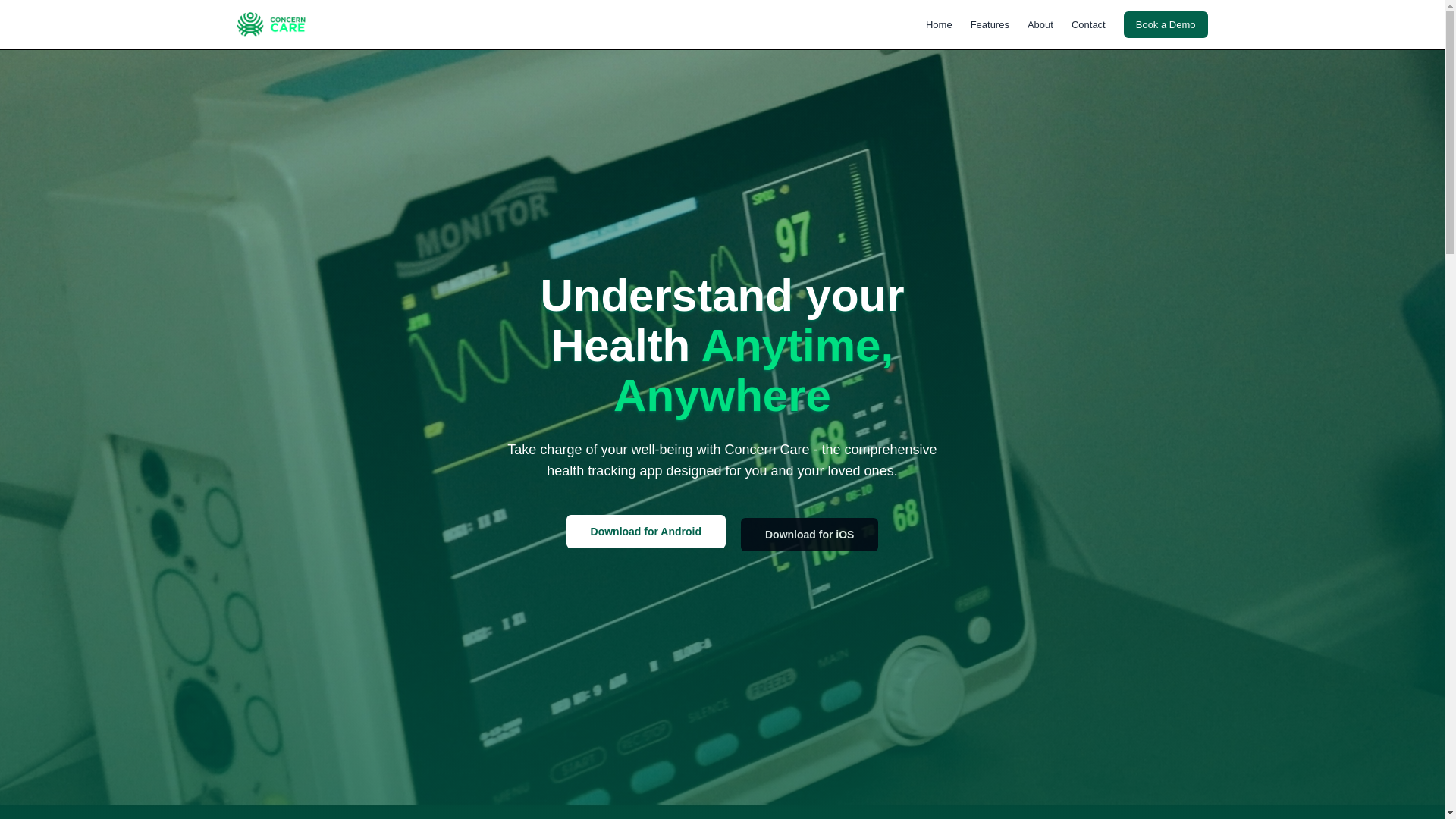 website screenshot of https://concerncare.health/