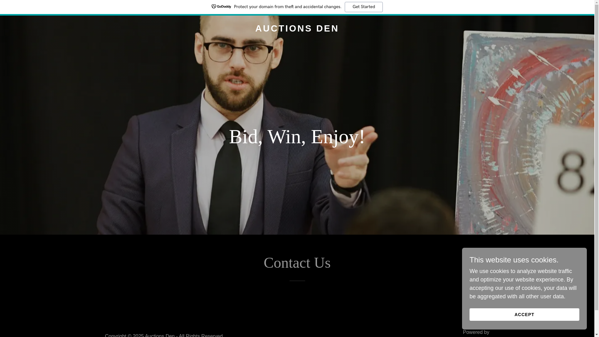 website screenshot of https://auctionsden.com/