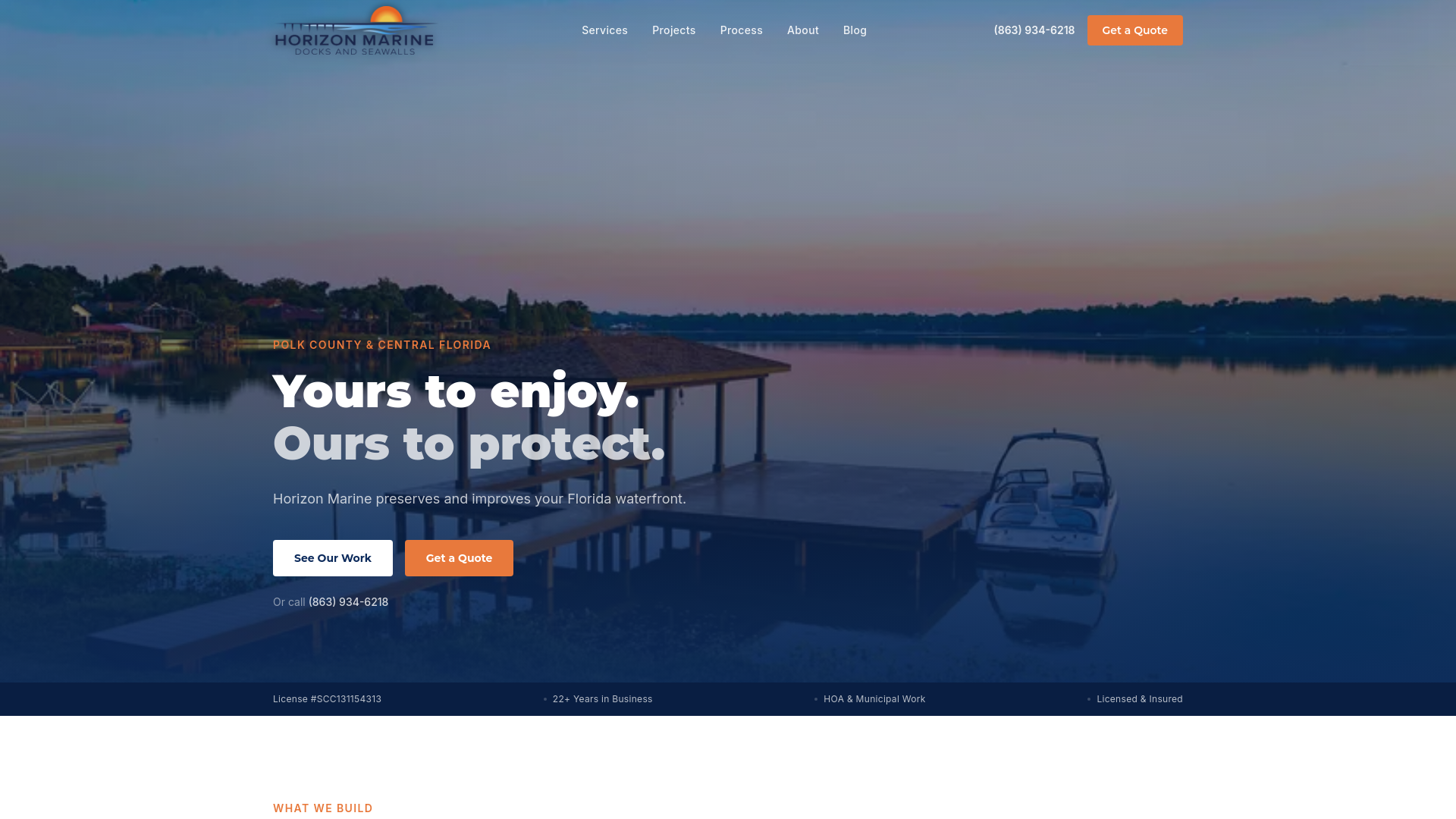 website screenshot of https://horizonmarinefl.com/