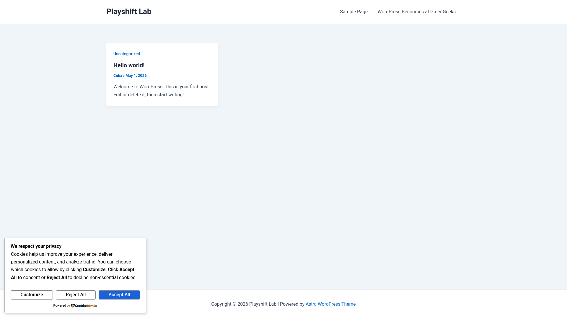 website screenshot of https://playshiftlab.com/