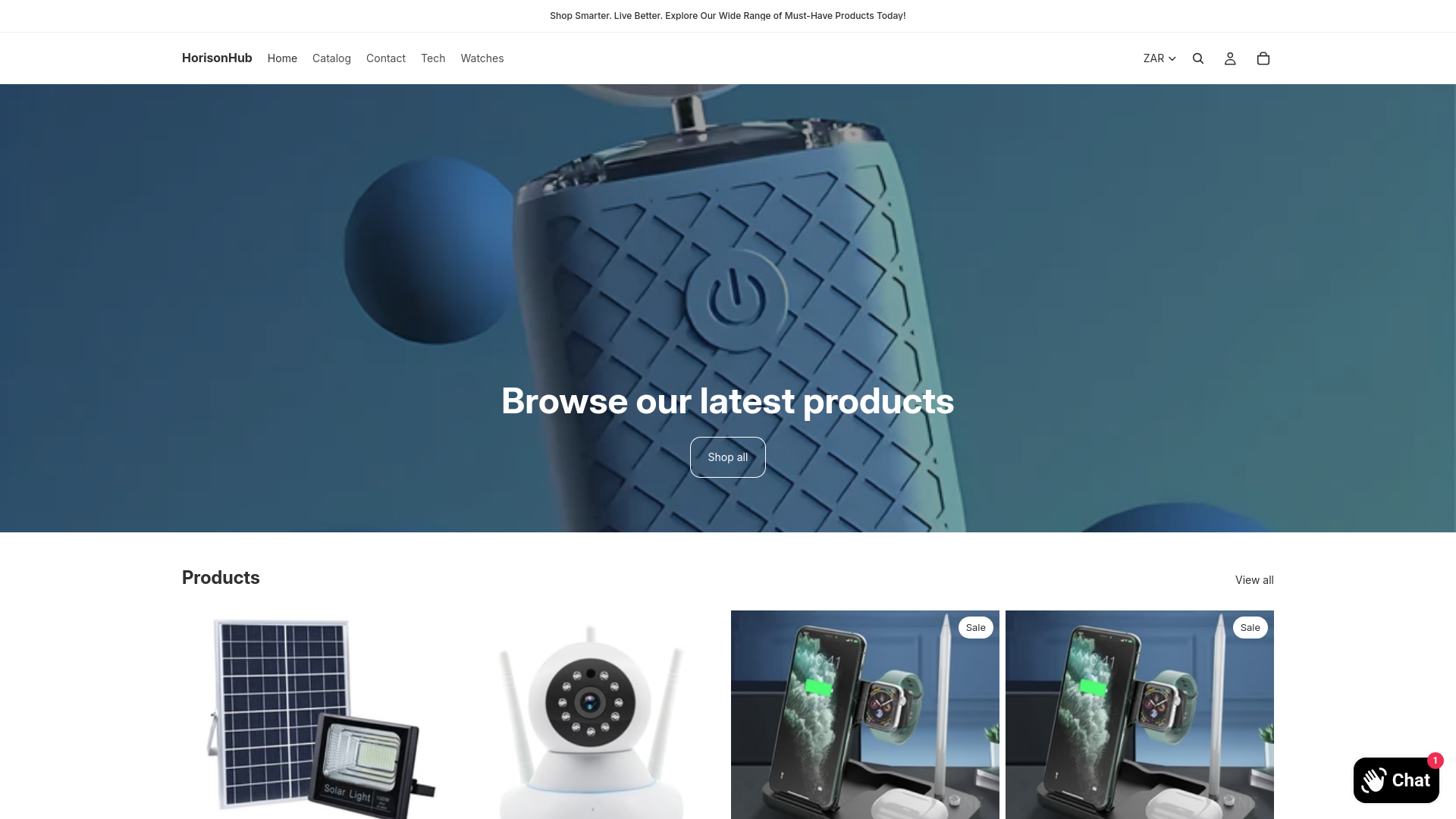 website screenshot of https://horisonhub.net/