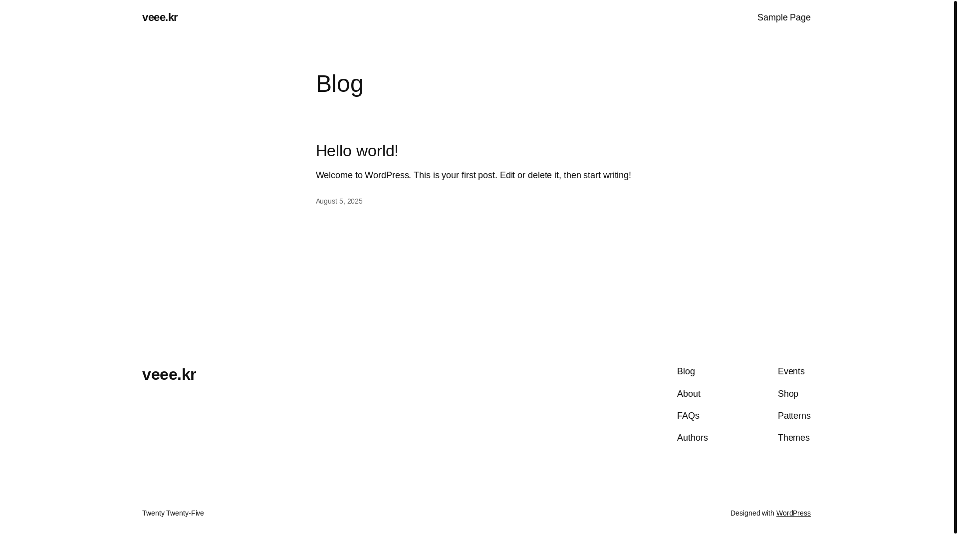 website screenshot of https://veee.kr/