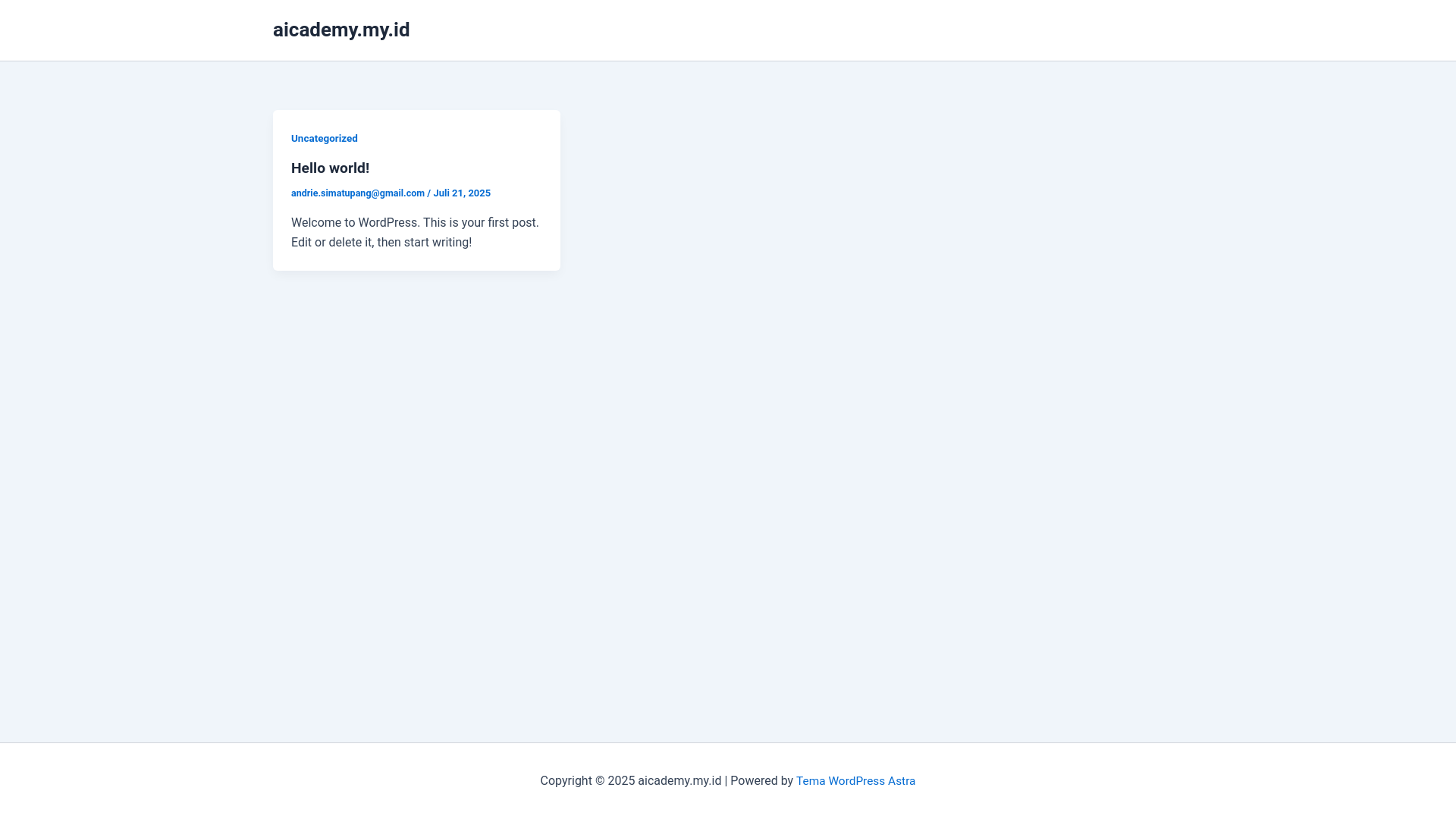 website screenshot of https://aicademy.my.id/