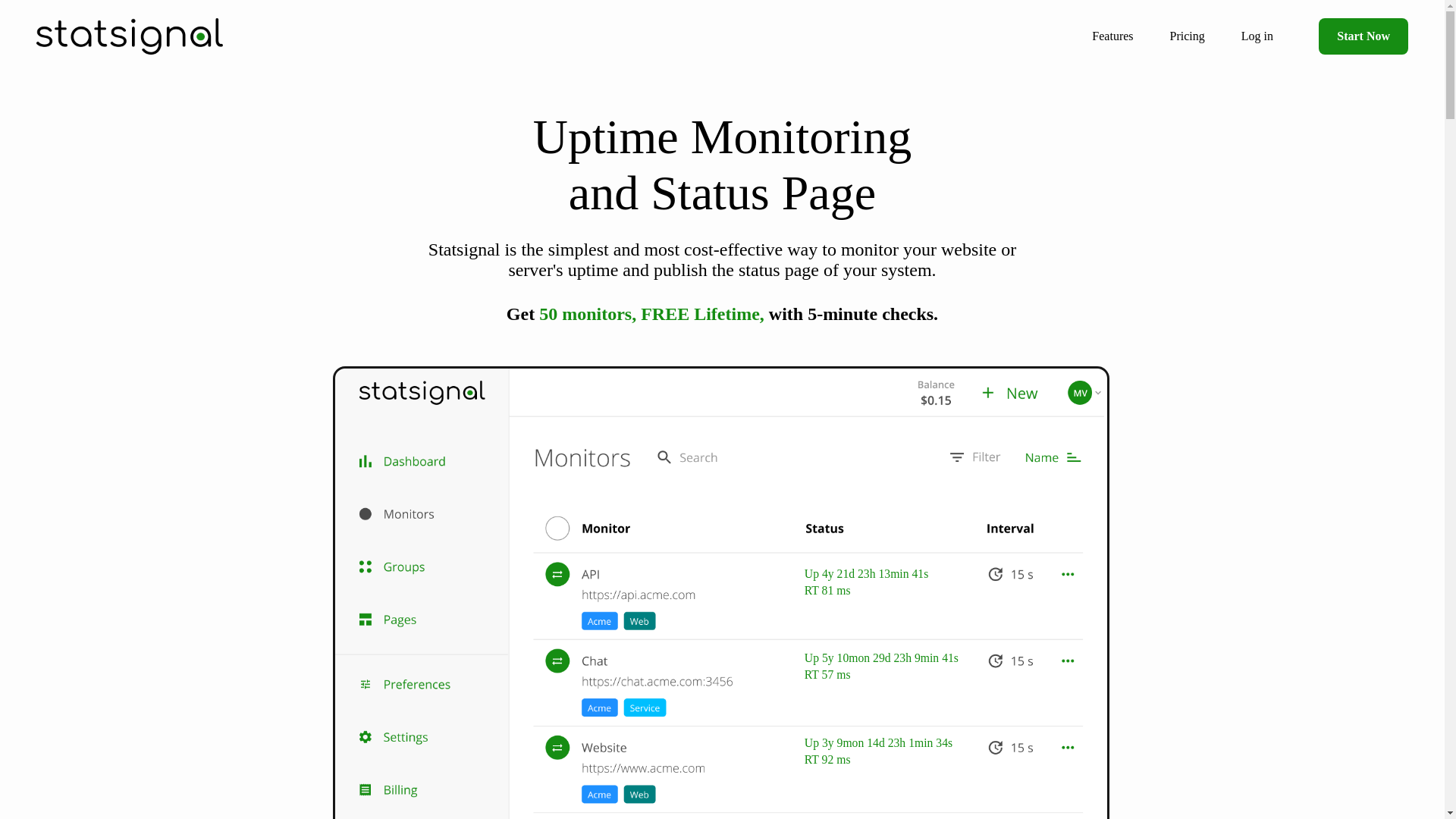 website screenshot of https://statsignal-website.pages.dev/