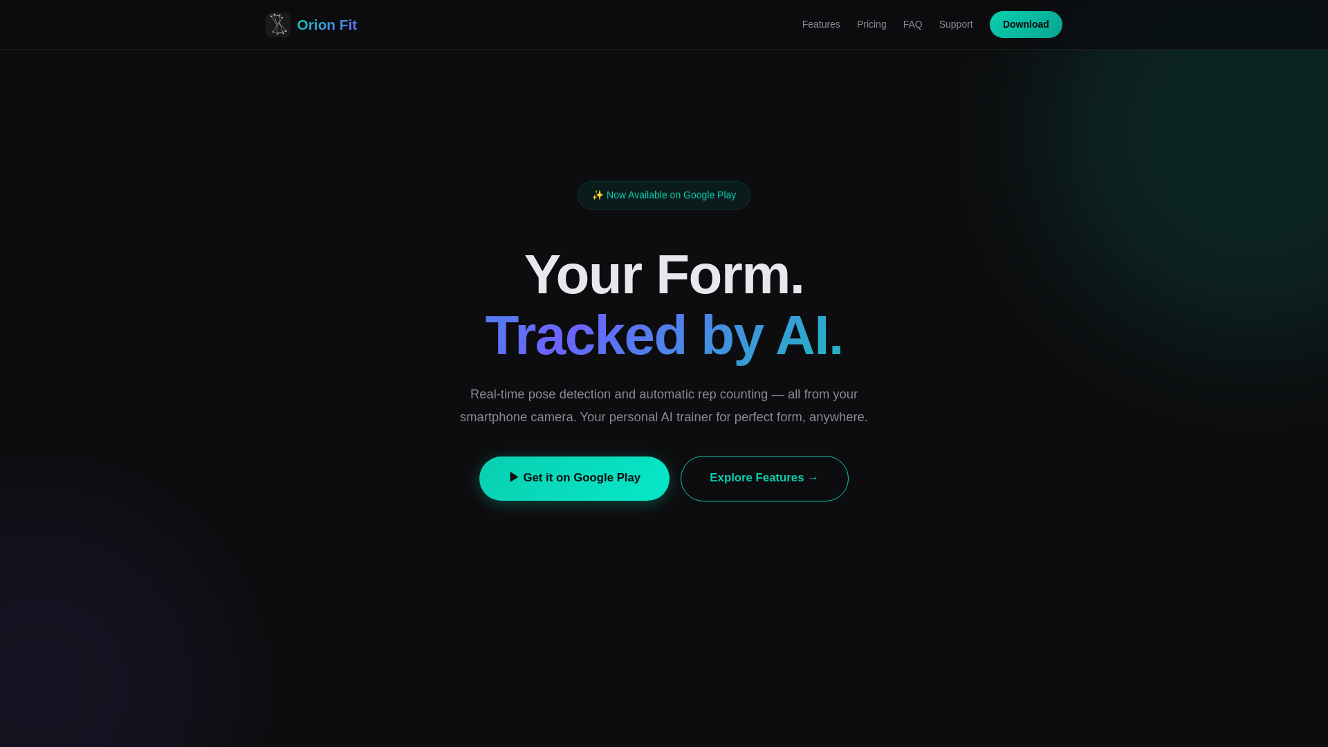 website screenshot of https://orionfit.net/