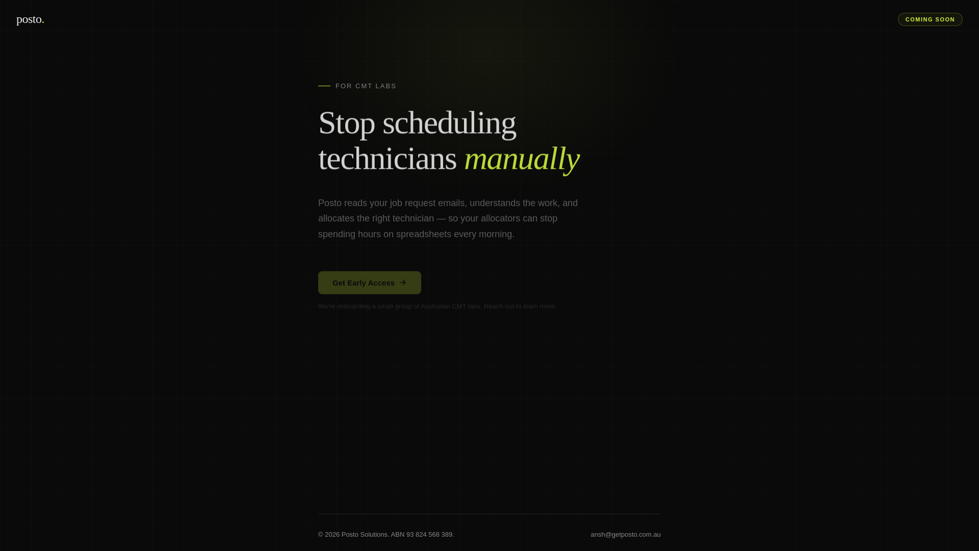 website screenshot of https://getposto.com.au/