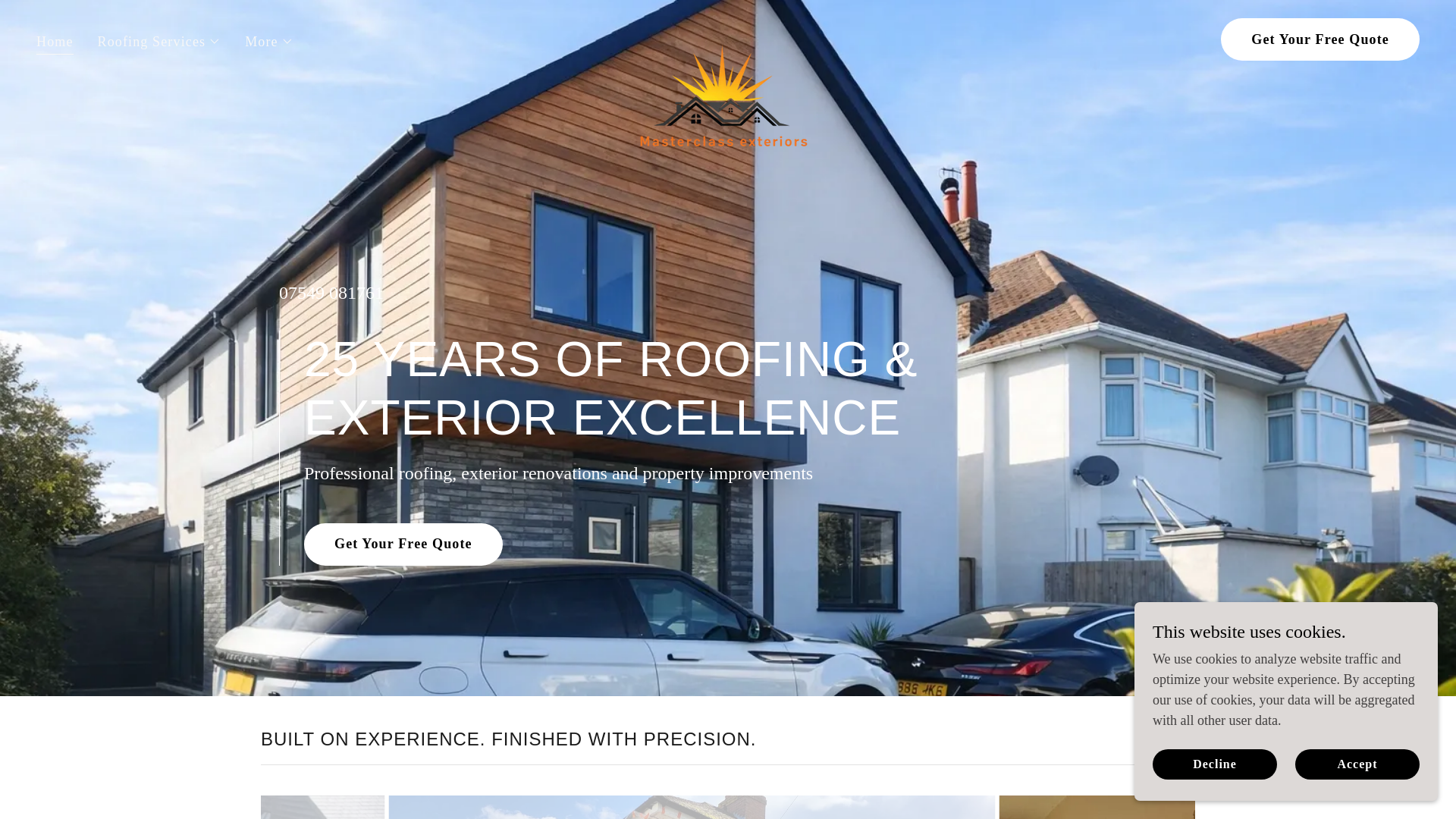 website screenshot of https://masterclassexteriors.co.uk/