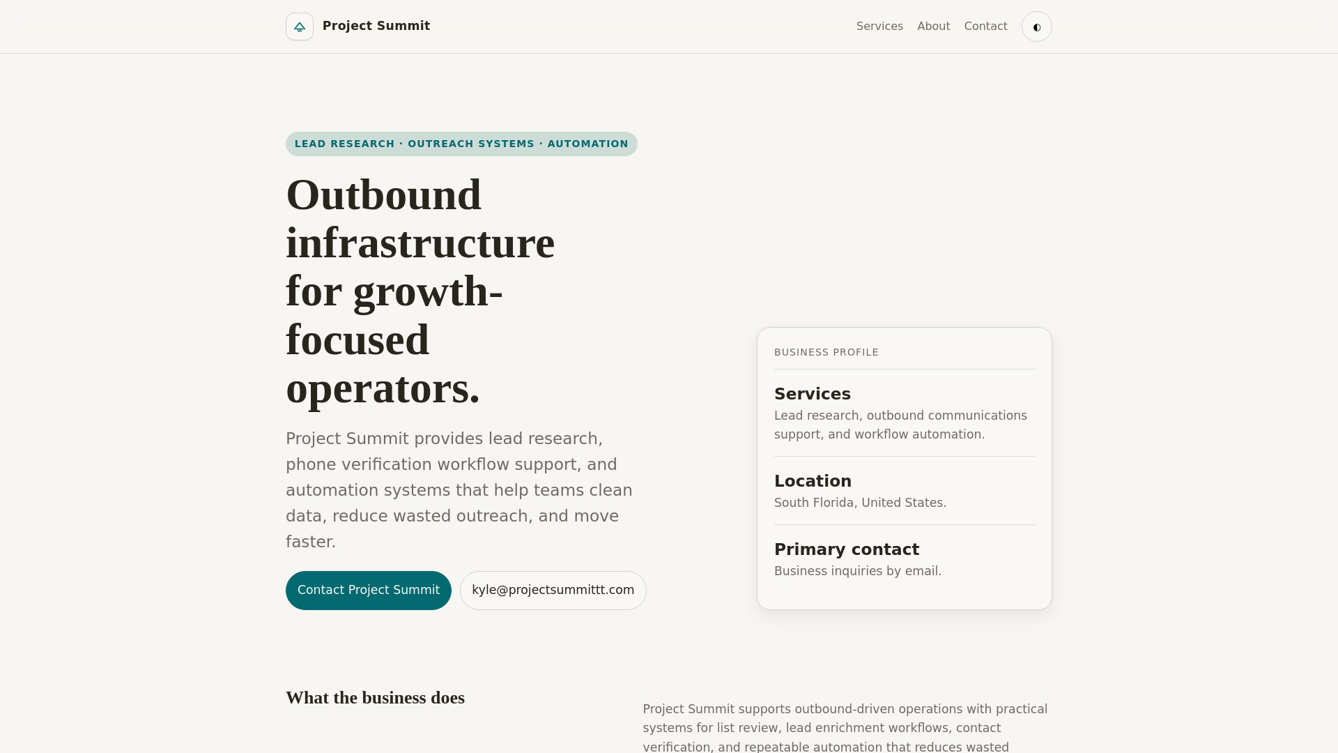 website screenshot of https://projectsummittt.com/