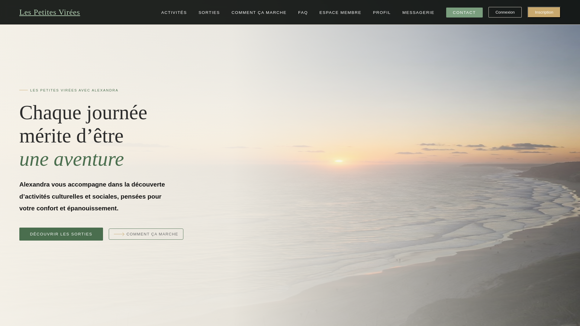 website screenshot of https://lespetitesvirees.fr