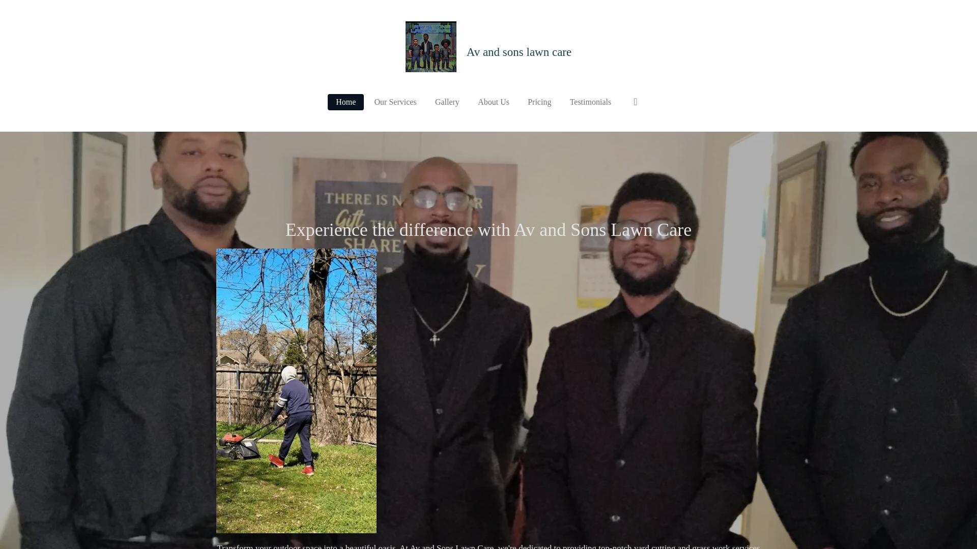 website screenshot of https://avandsonslawncare.com/