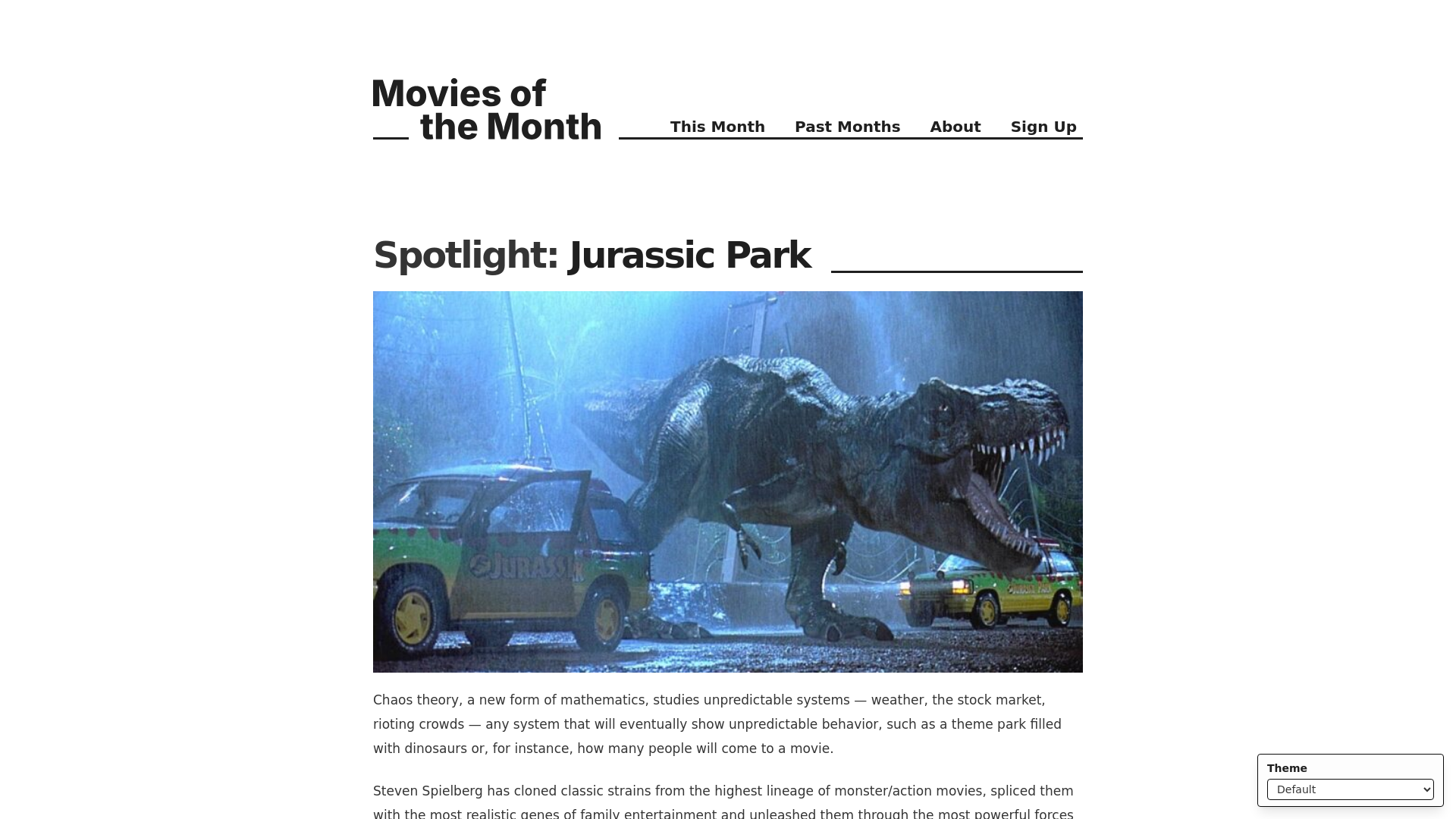 website screenshot of https://moviesofthemonth.com/