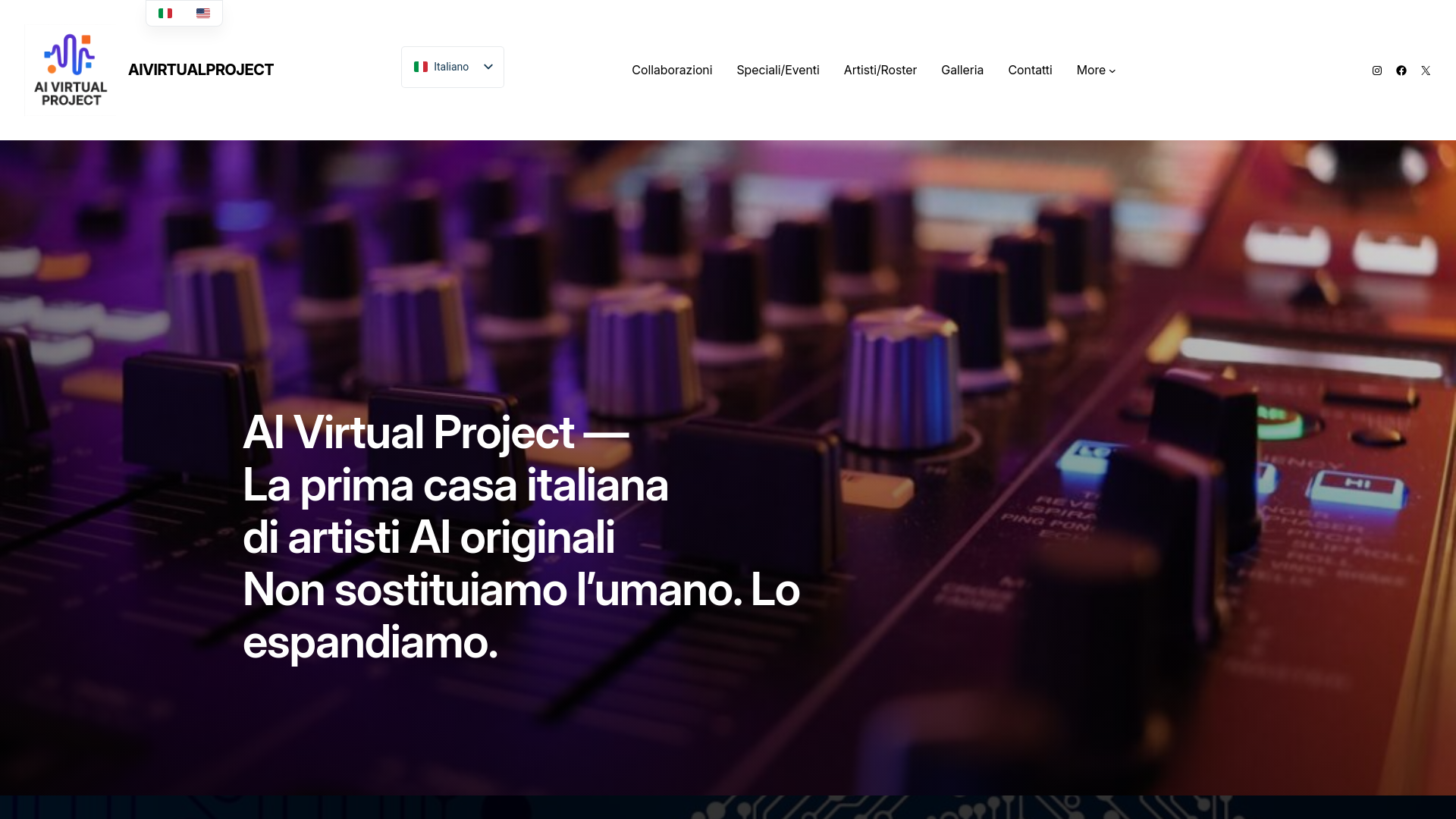 website screenshot of https://aivirtualproject.ai