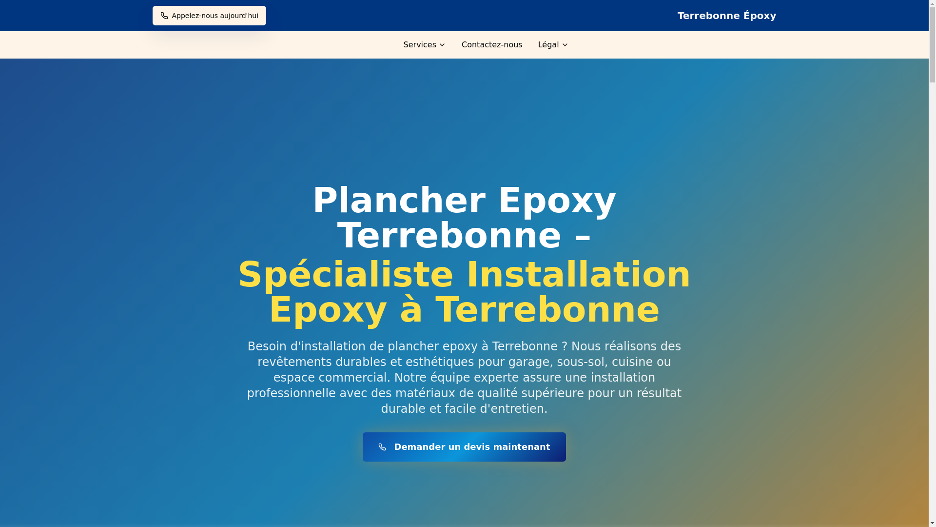 website screenshot of https://terrebonneepoxy.ca/