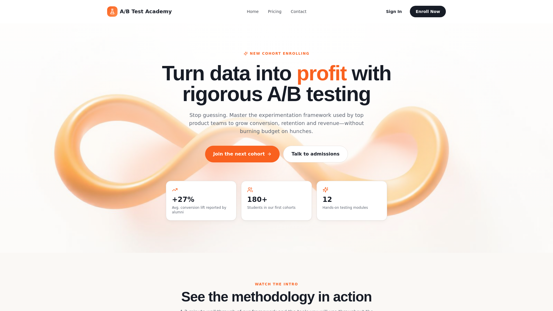 website screenshot of https://abtestacademy.org/