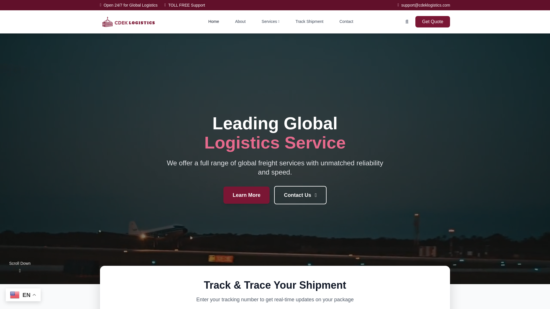 website screenshot of https://cdeklogistics.com