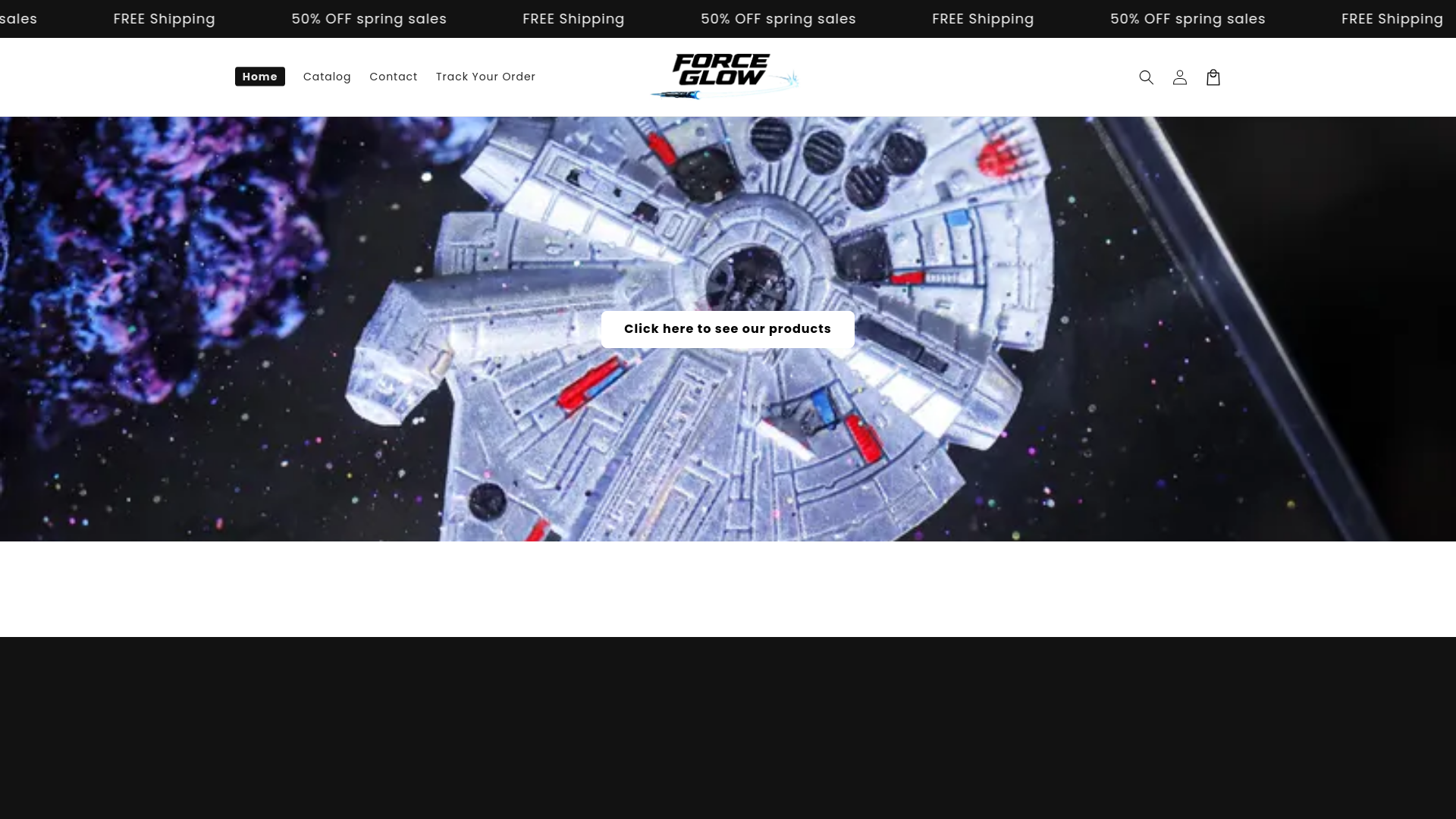 website screenshot of https://forceglow.shop/