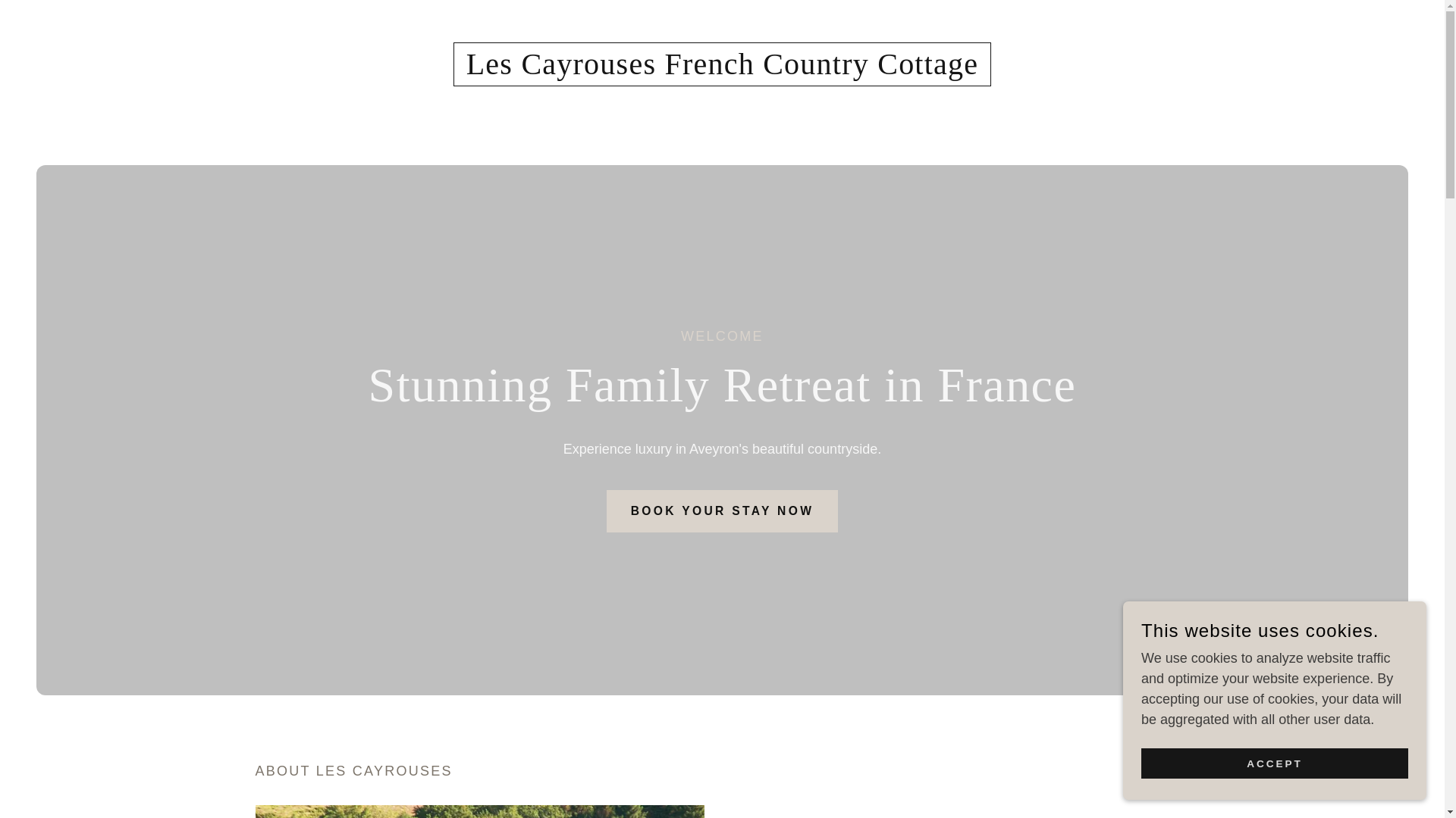website screenshot of https://lescayrousesfrenchcountrycottage.com/