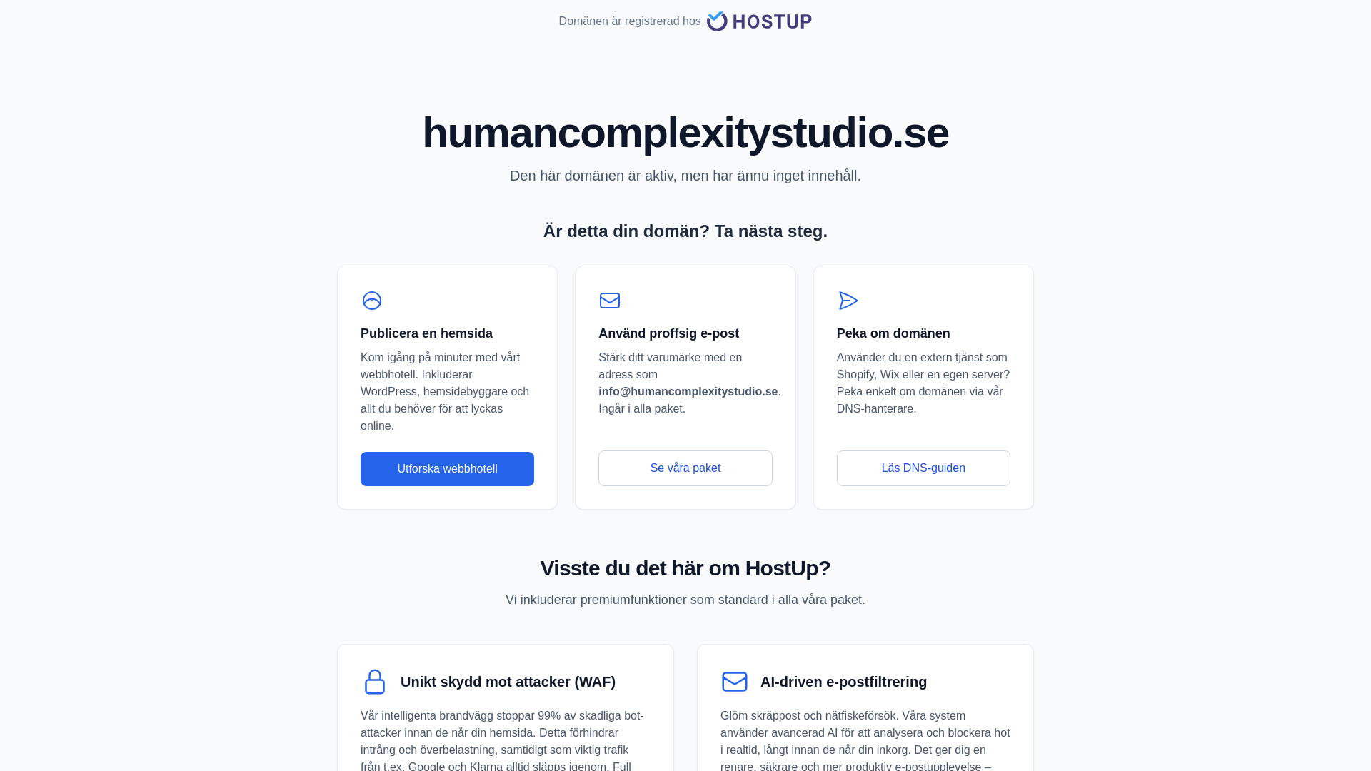 website screenshot of https://humancomplexitystudio.se/