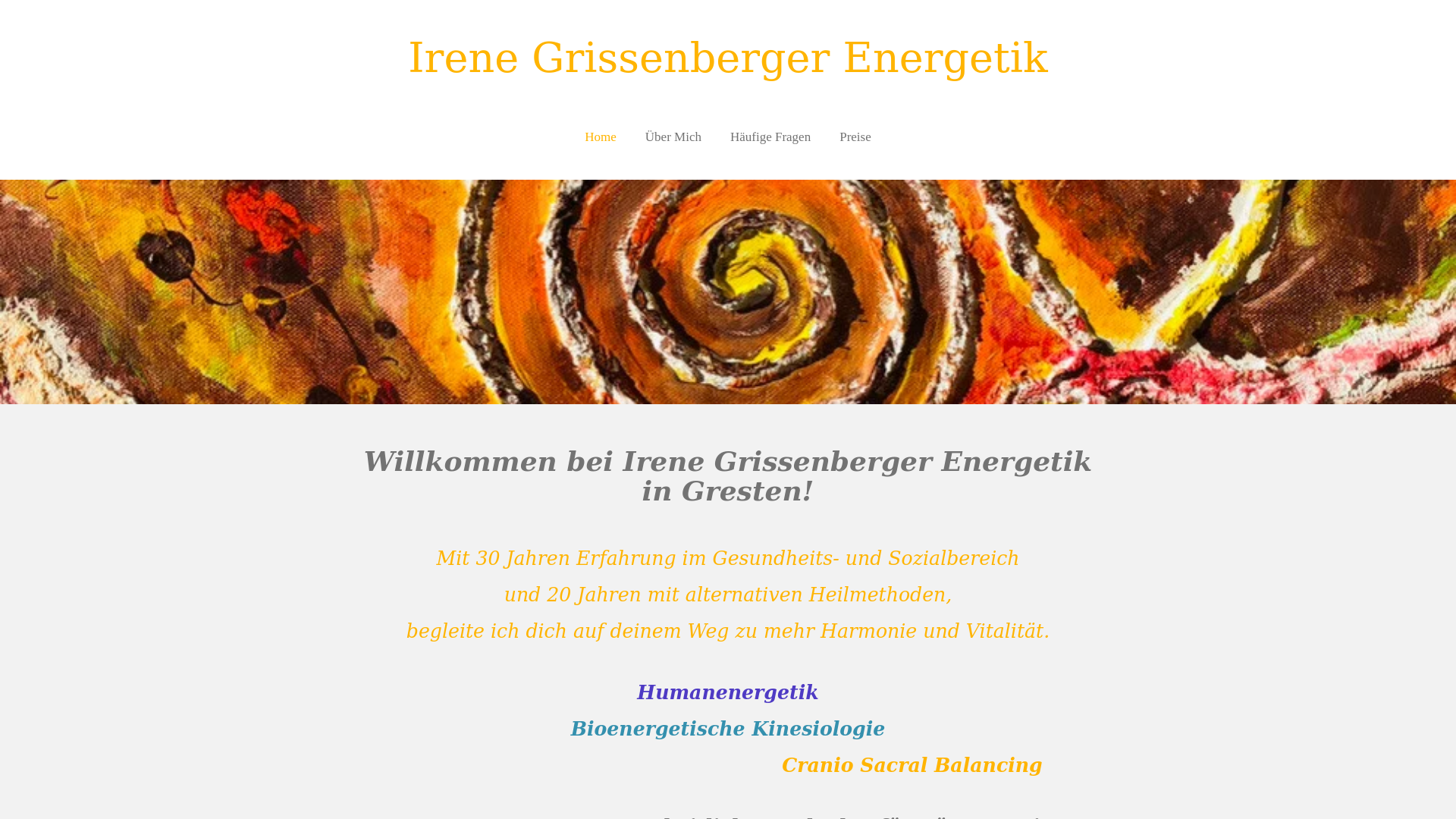 website screenshot of https://irenegrissenbergerenergetik.at