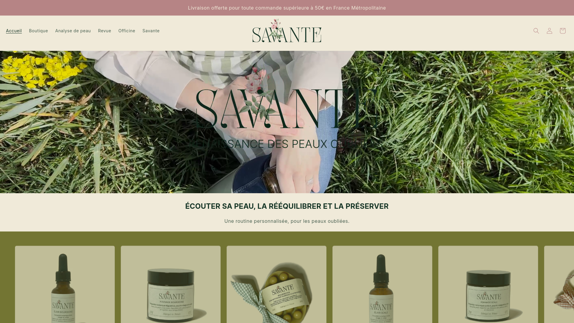 website screenshot of https://savantelab.com/