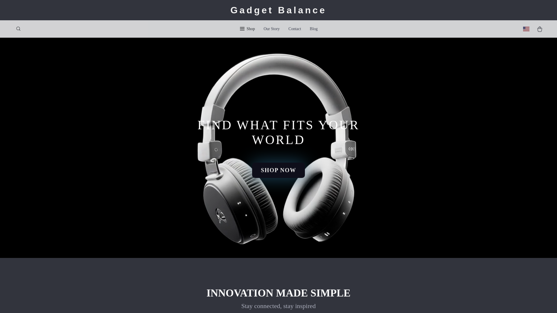 website screenshot of https://gadgetbalance.shop