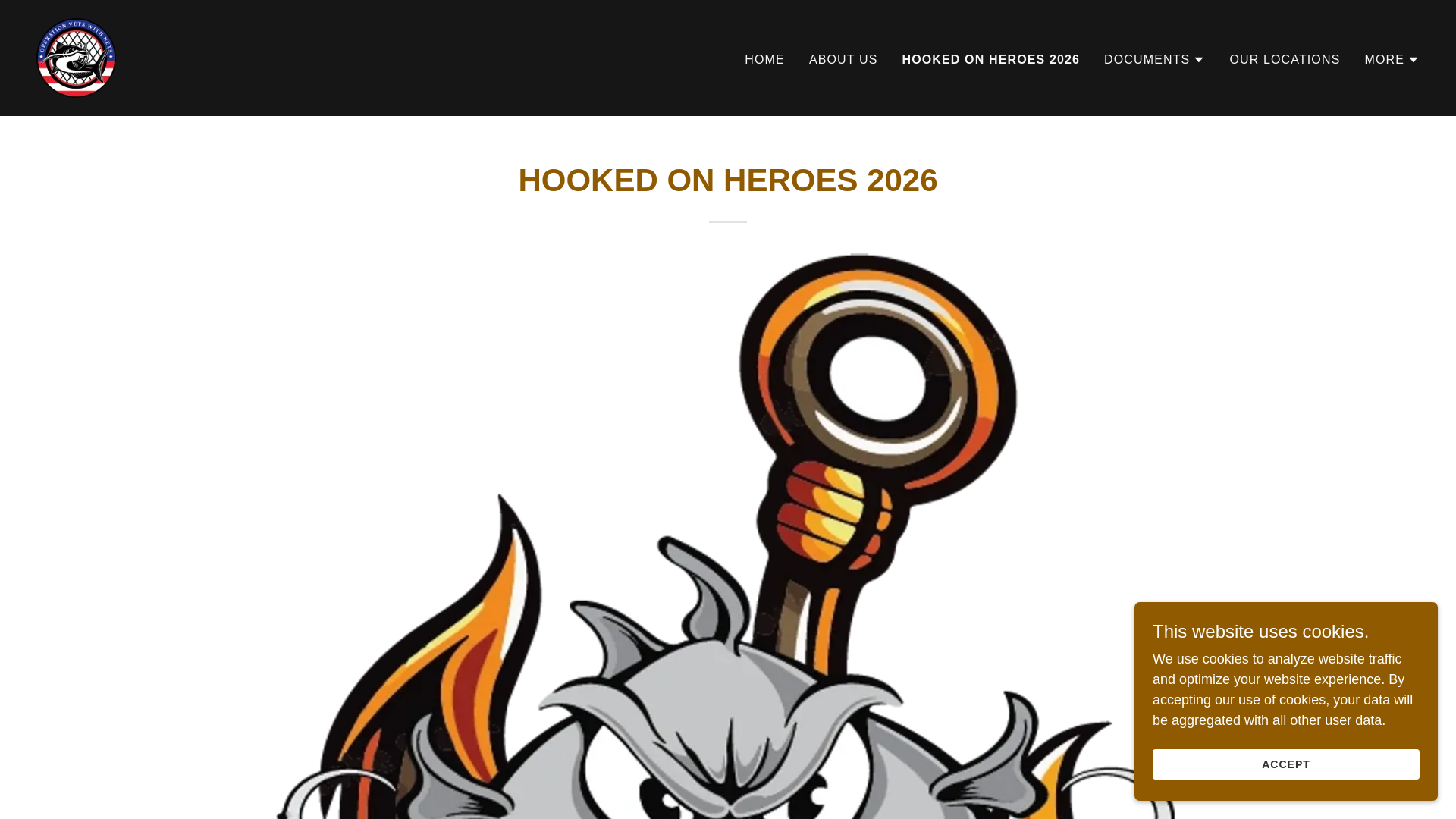 website screenshot of https://hookedonheroes.info