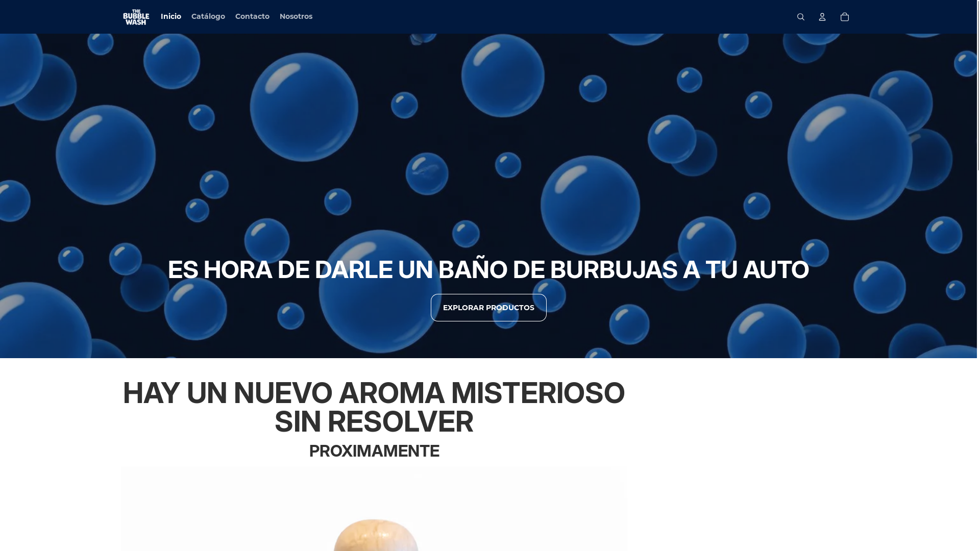 website screenshot of https://thebubblewash.store/