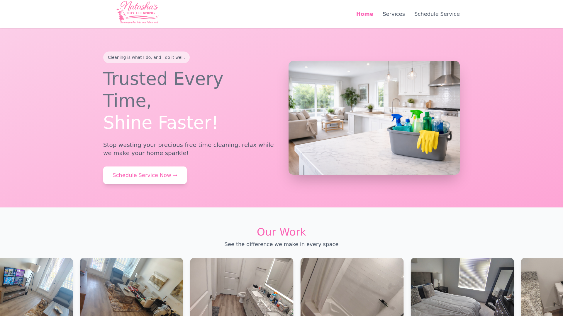 website screenshot of https://natashas-tidy-cleaning.pages.dev/
