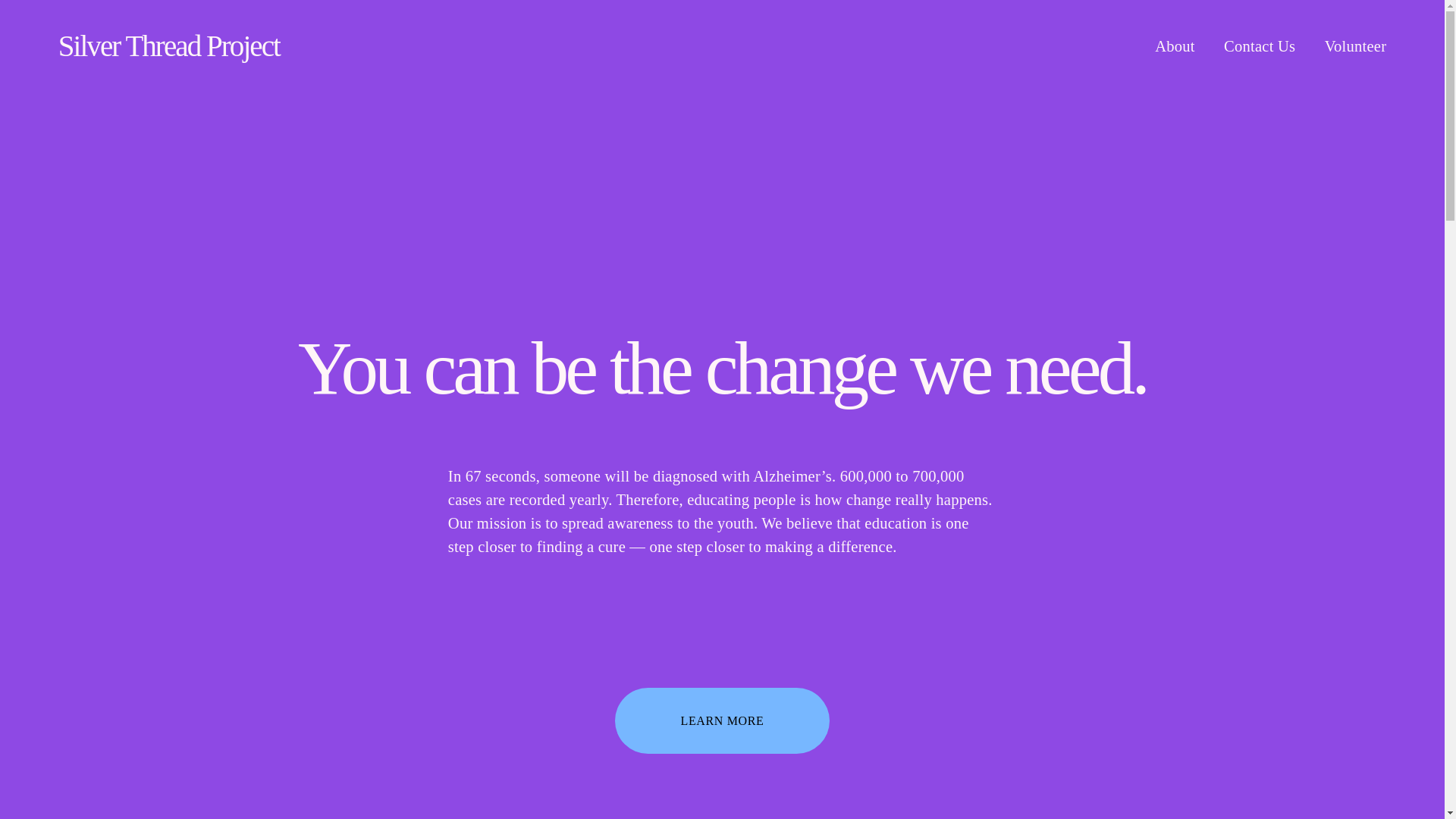 website screenshot of https://silverthreadproject.org/