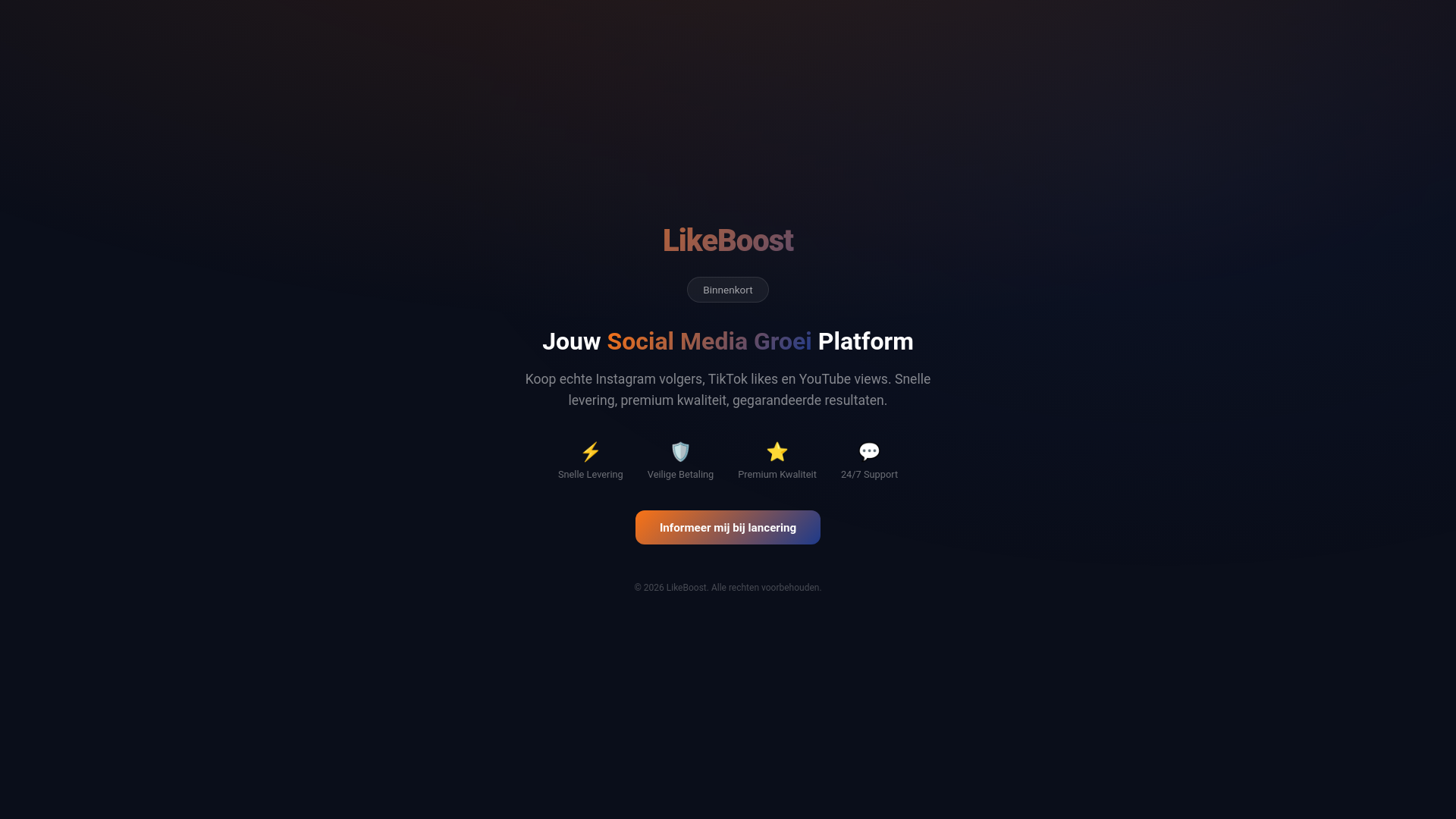 website screenshot of https://likeboost-coming-soon.pages.dev/