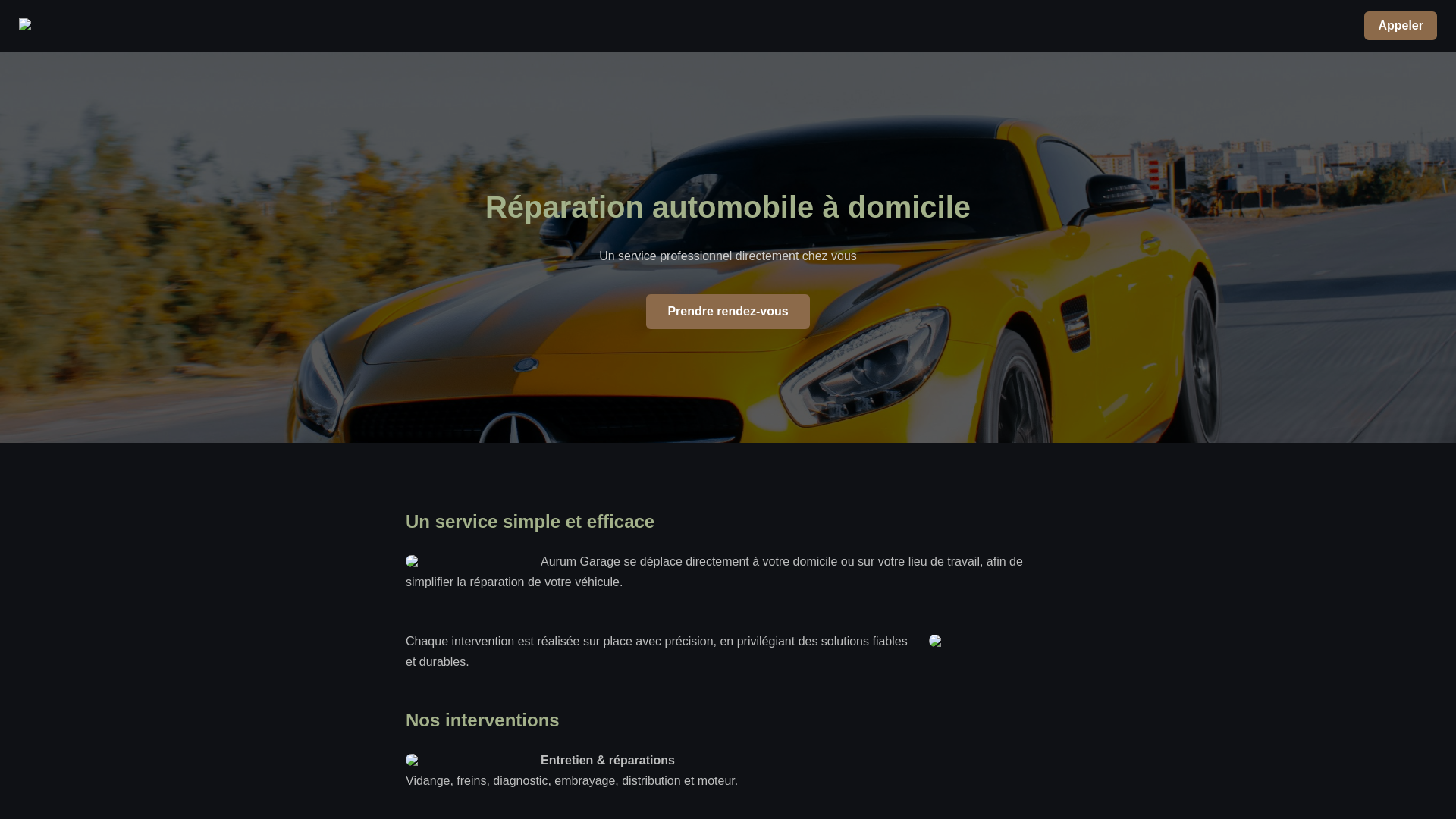 website screenshot of https://aurum-garage.pages.dev/