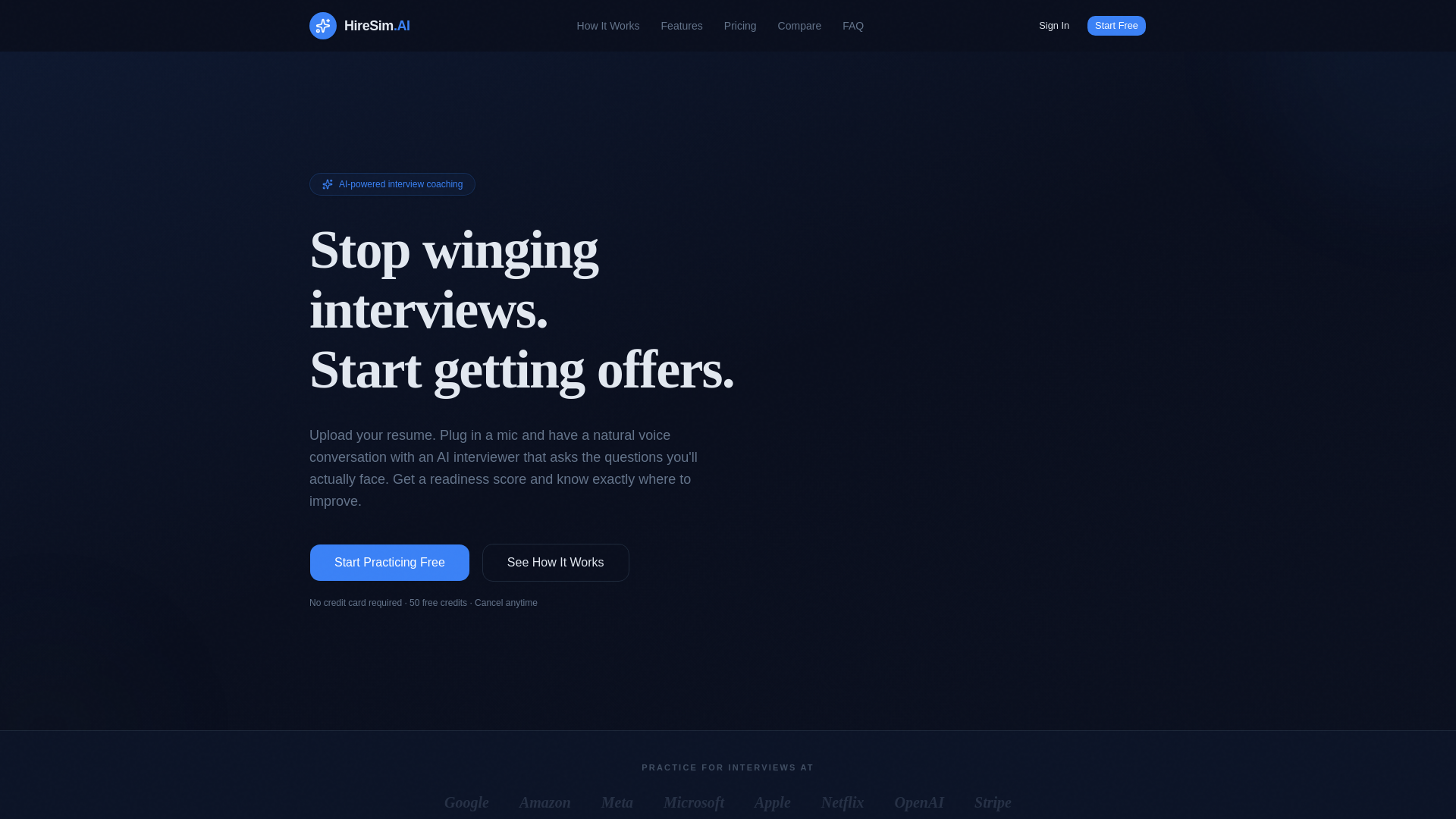 website screenshot of https://yourinterview.coach