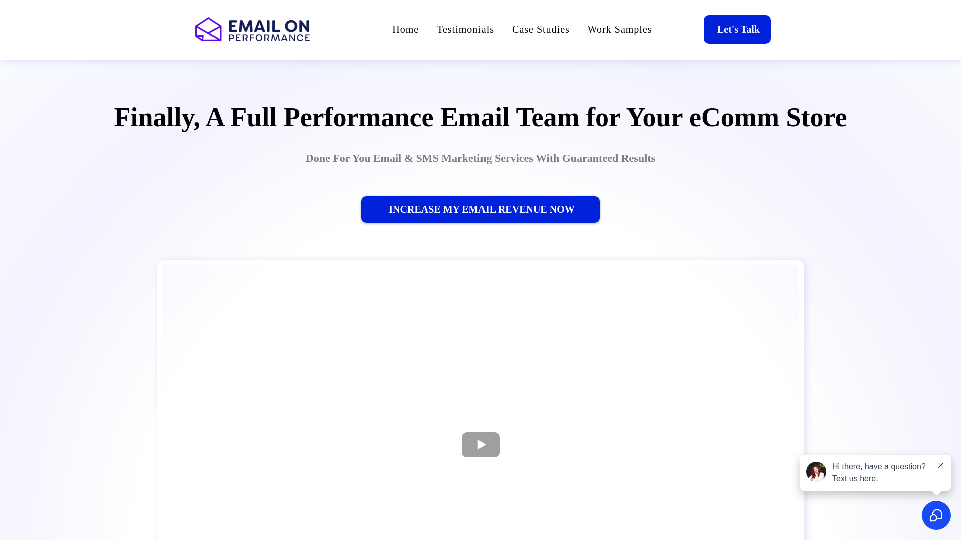 website screenshot of https://bestemailonperformance.com