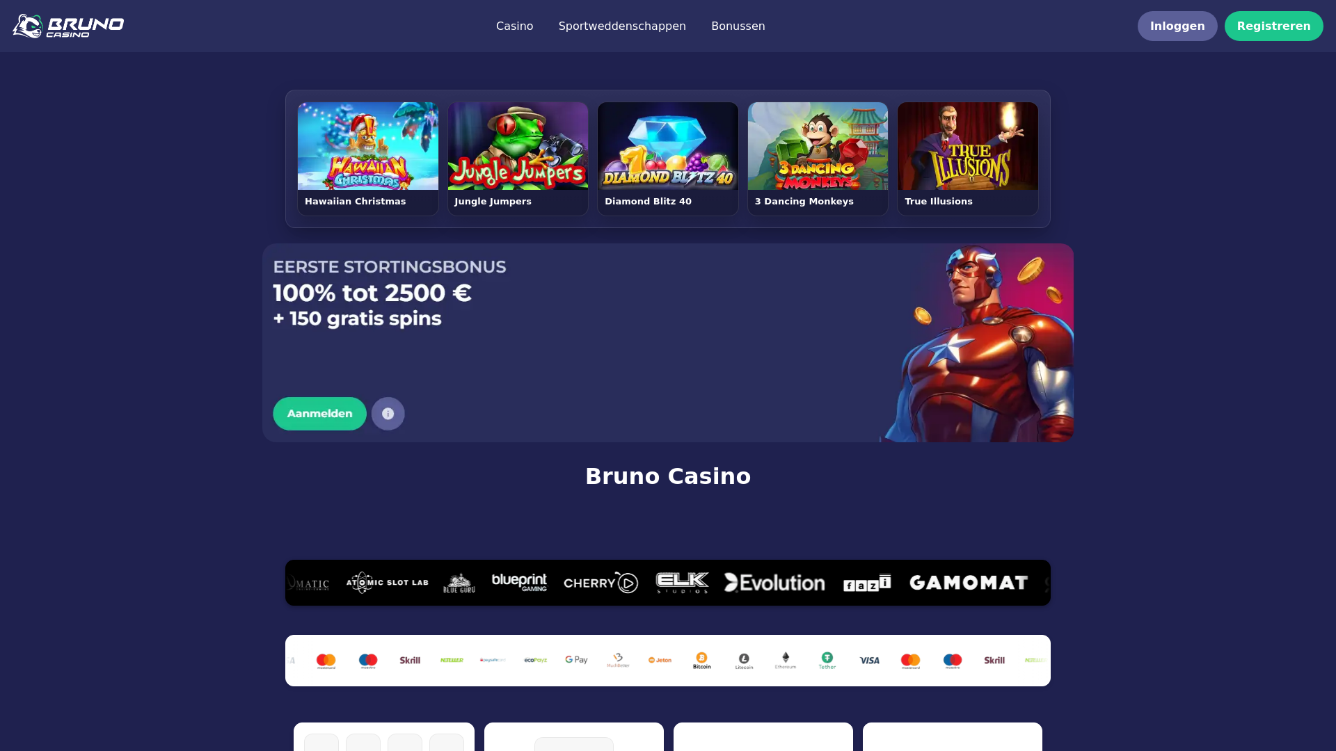 website screenshot of https://bruno-casinos.online/