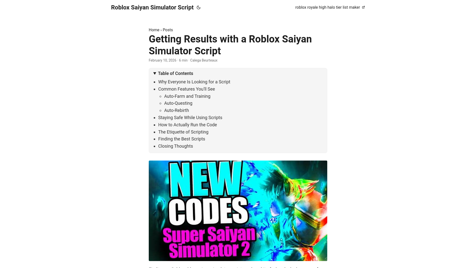 website screenshot of https://roblox-saiyan-simulator-script.pages.dev/