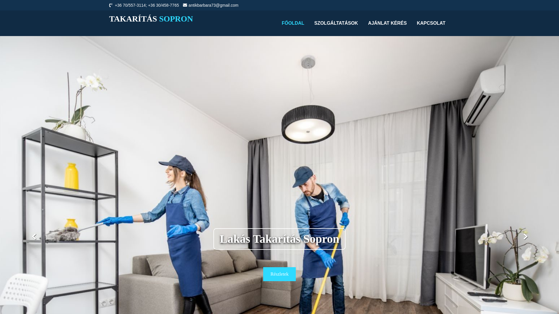 website screenshot of https://sopron-takaritas.hu/